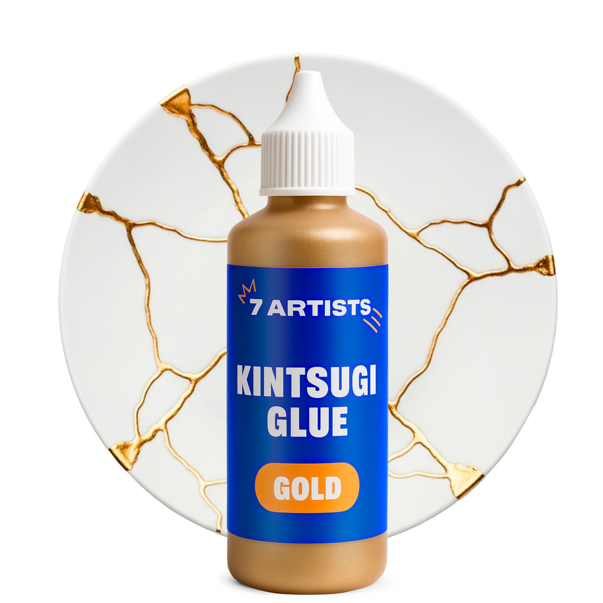 7 Artists Bastelkleber 7 Artists Kintsugi Kleber - Gold Keramik Porzellan Reparatur Deko, 80 ml