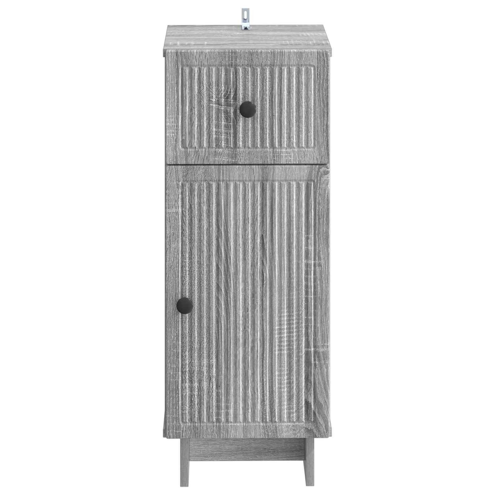 vidaXL Badezimmerspiegelschrank Badezimmer Aufbewahrungsschrank EDE Sonoma-Grau 30 x 31 x 80 cm
