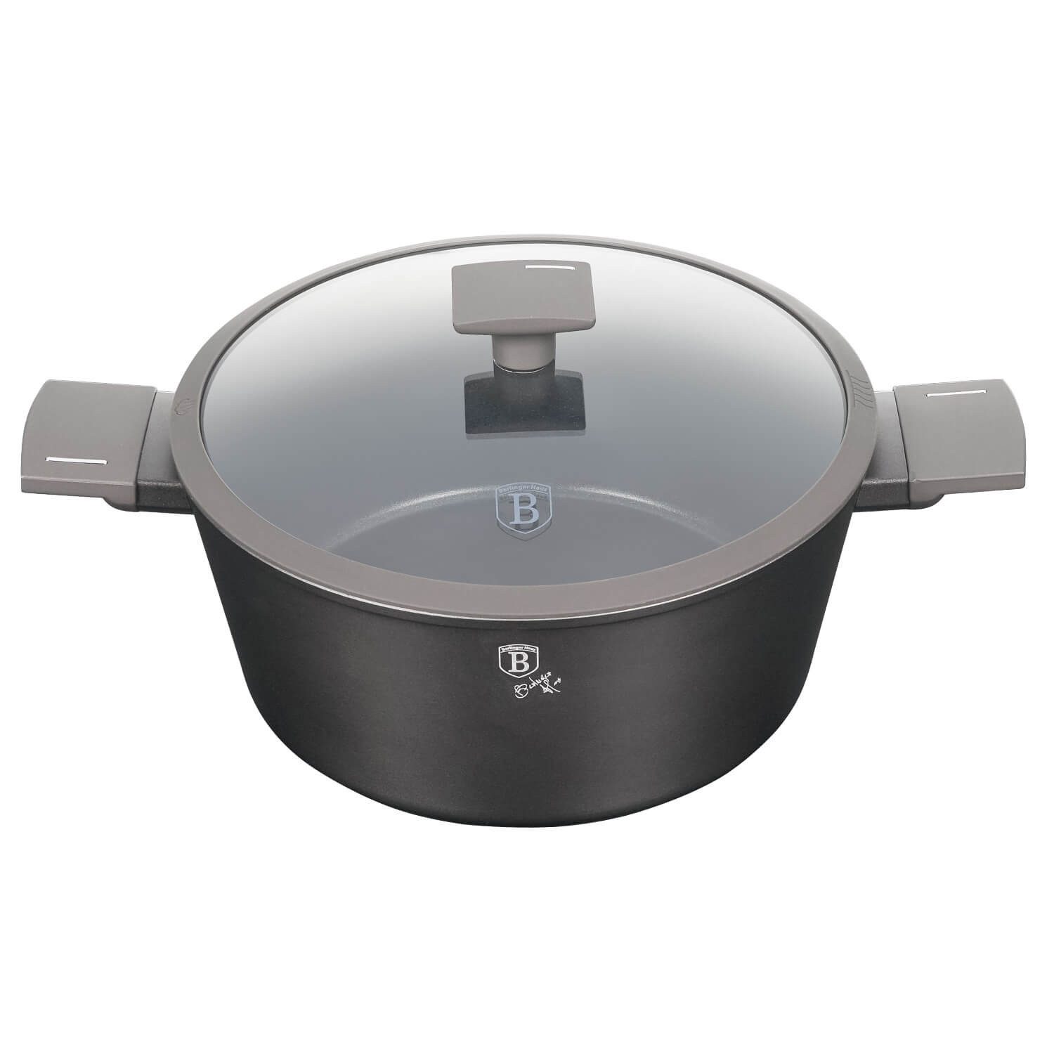 BerlingerHaus Kasserolle, Aluminium (Set, 2-tlg., mit Deckel), Silikongriffe und Deckel