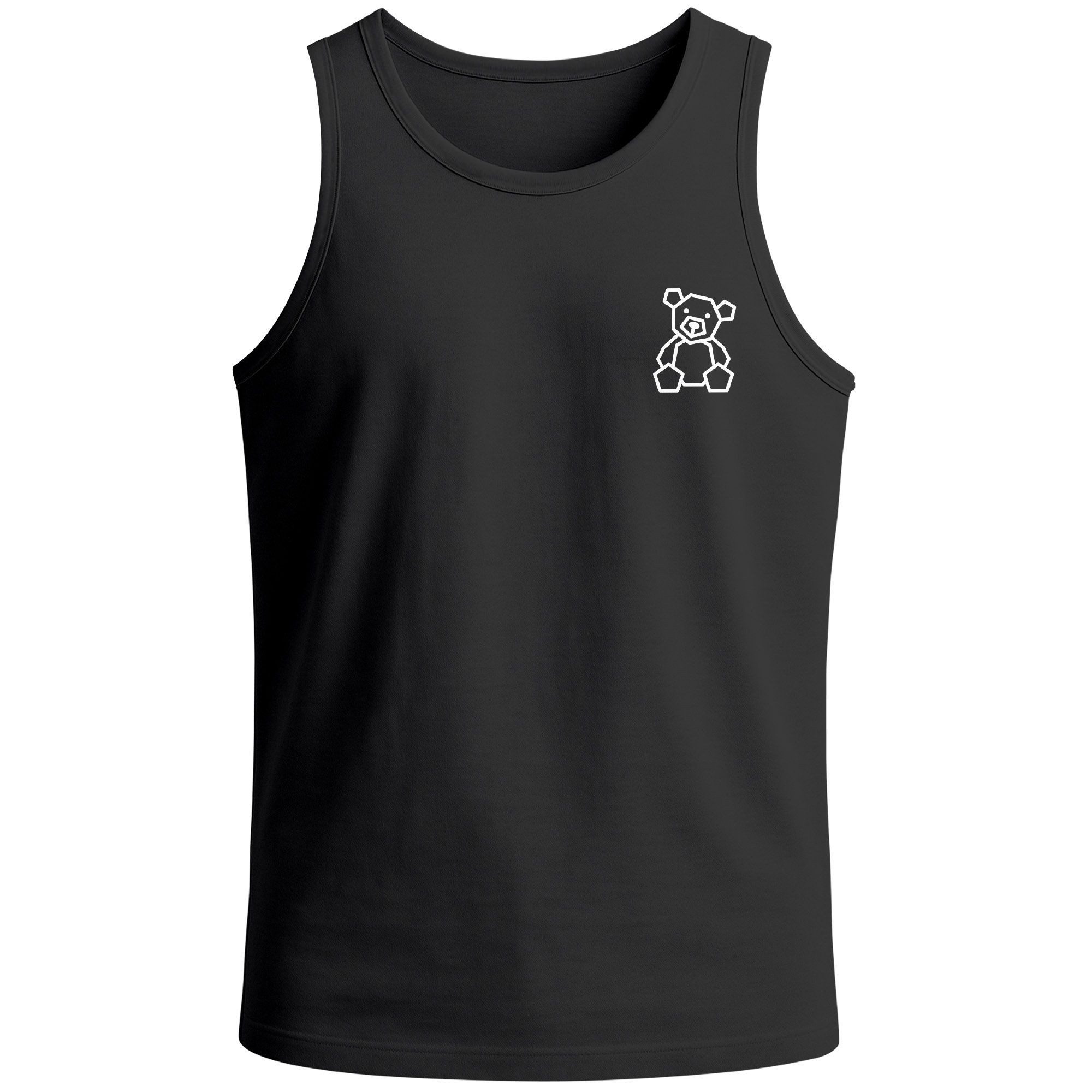 Tanktop Herren Tank-Top mit Print Teddy Polygon Design Brustlogo Sommer