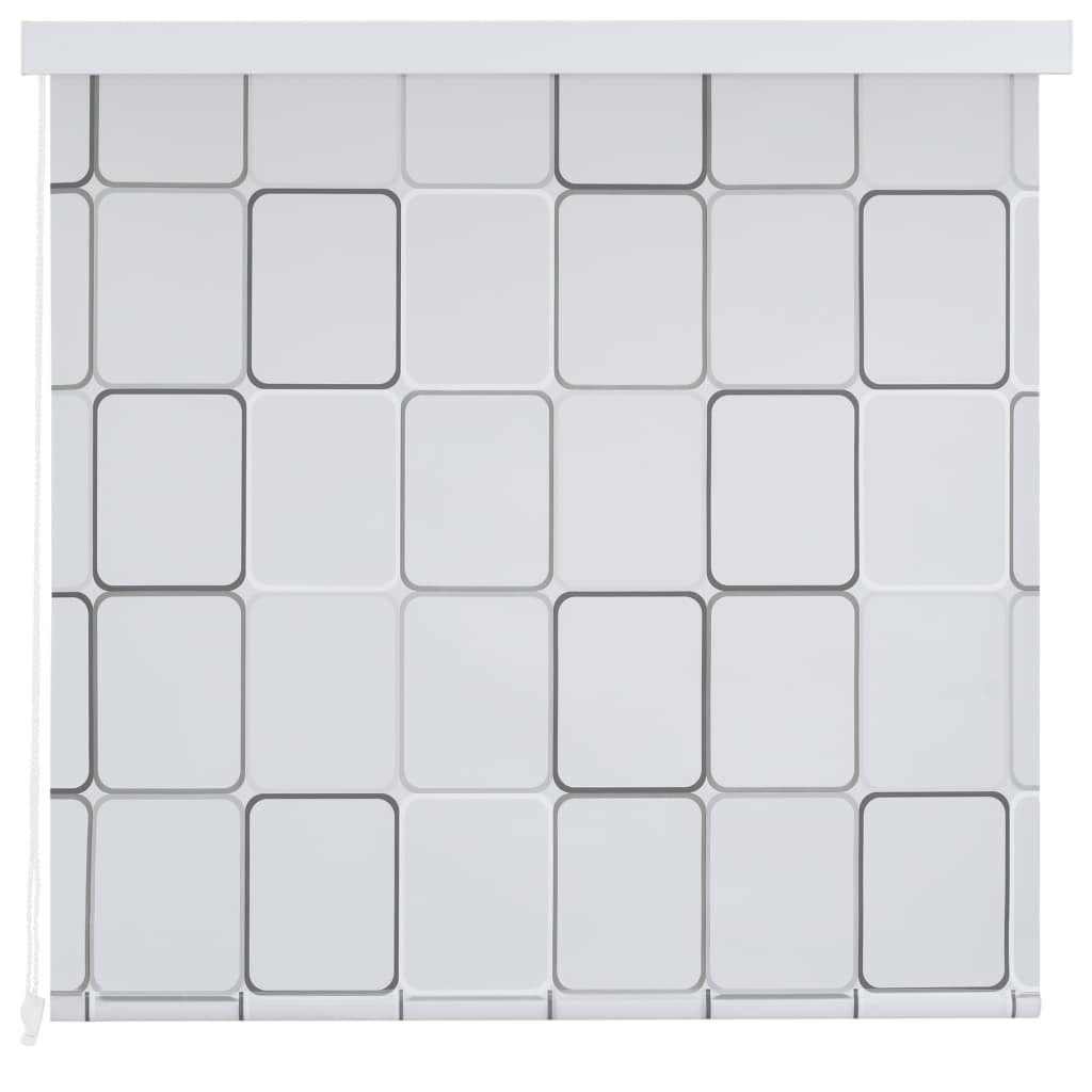 vidaXL Duschvorhang 120 x 240 cm Duschrollo 120x240 cm Quadratmuster Breite 120 cm