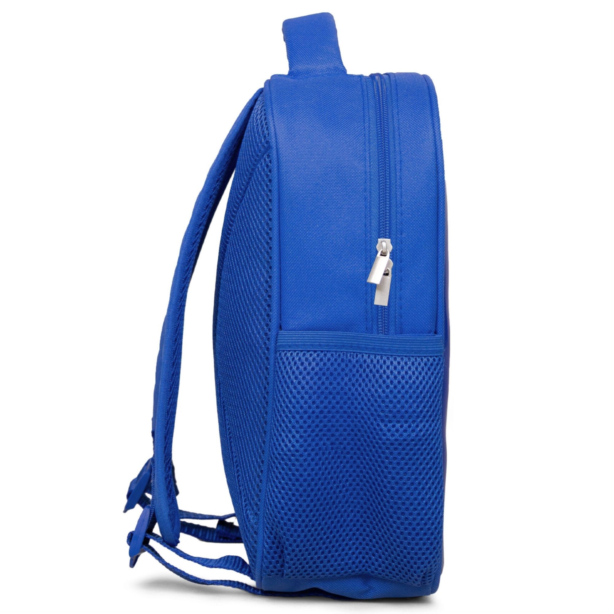 NoBoringSuitcases.com© Rucksack Blau - Qoute mit Neonröhren, Kinderrucksack, Schulrucksack, Freizeitrucksack, Jungen, Kindergarten