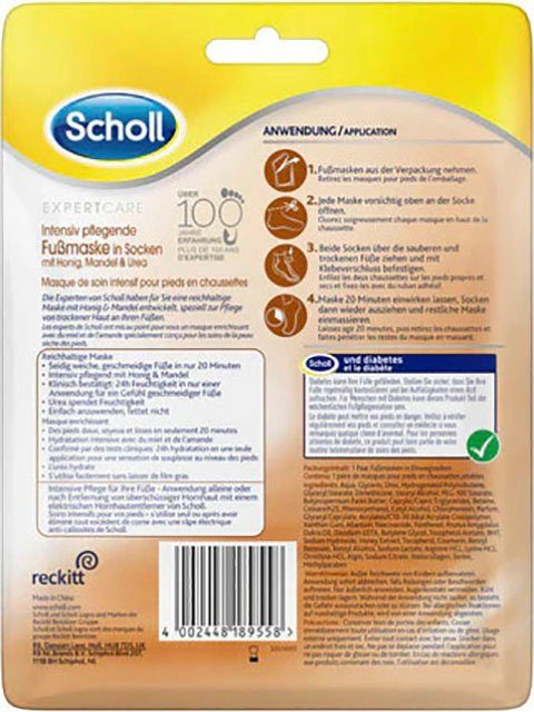 Scholl Fußmaske ExpertCare, mit Honig Socken intensic und in pflegend Mandel