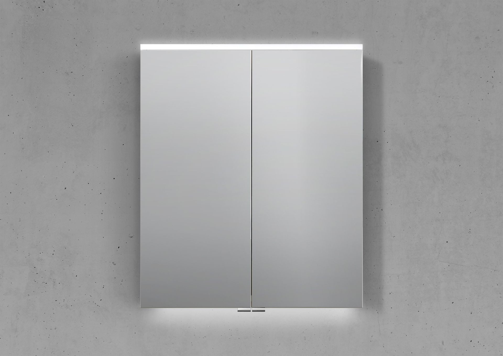 Intarbad Badezimmerspiegelschrank 2-türiger Spiegelschrank mit MULTI LED Beleuchtung, stufenlos dimmbar (Doppelspiegeltüren, Holz-/ Lackdekore, Maße von 60 bis 120 cm wählbar, Höhe 71,8 cm, Glasfachböden, Magnetleiste & Kosmetikspiegel Ø 12 cm) Vormontierte Lieferung, Floatglas, 160 kg Traglast, Made in Germany