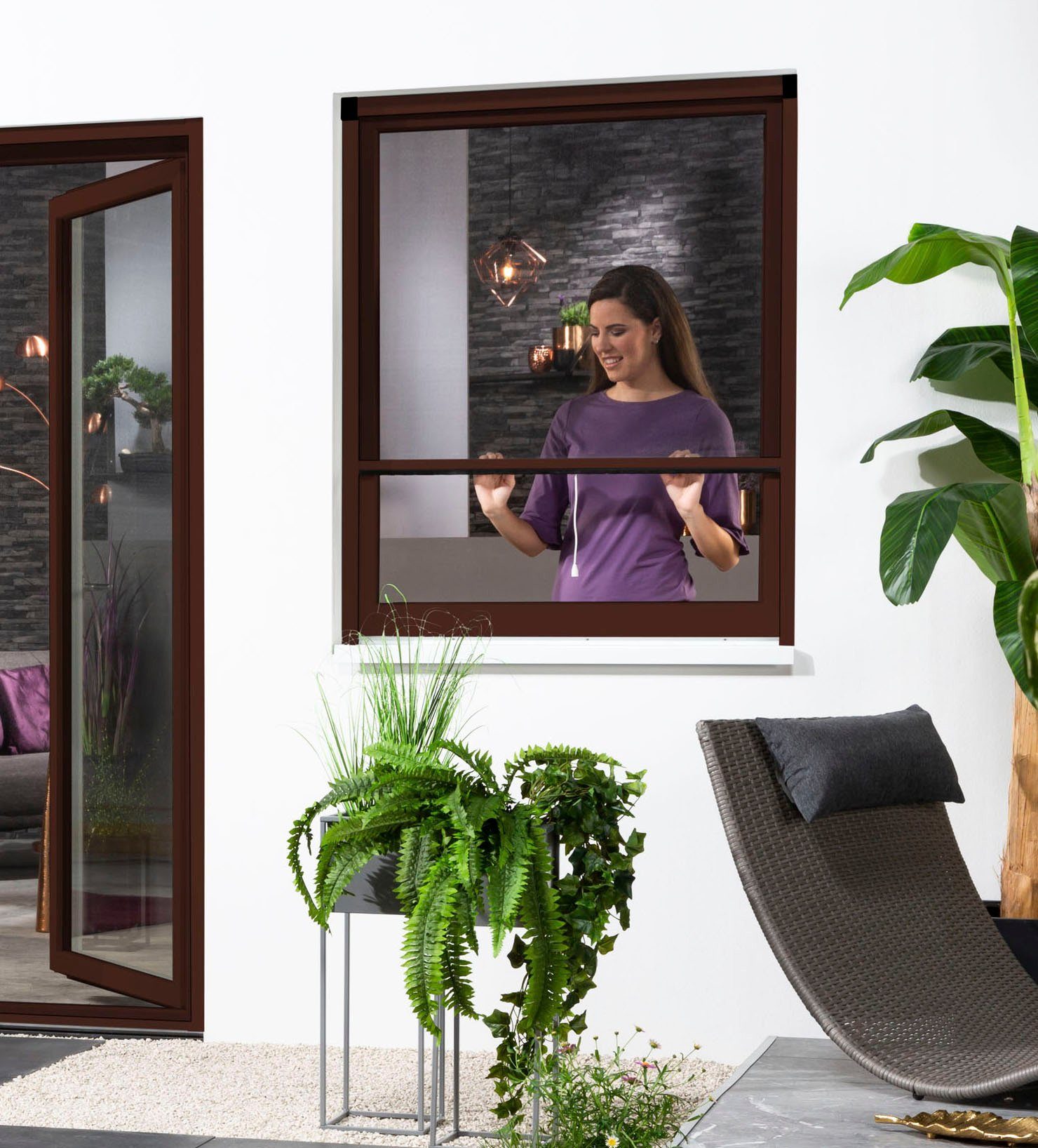 hecht international Insektenschutz-Fensterrahmen SMART, 80x160 kürzbar cm