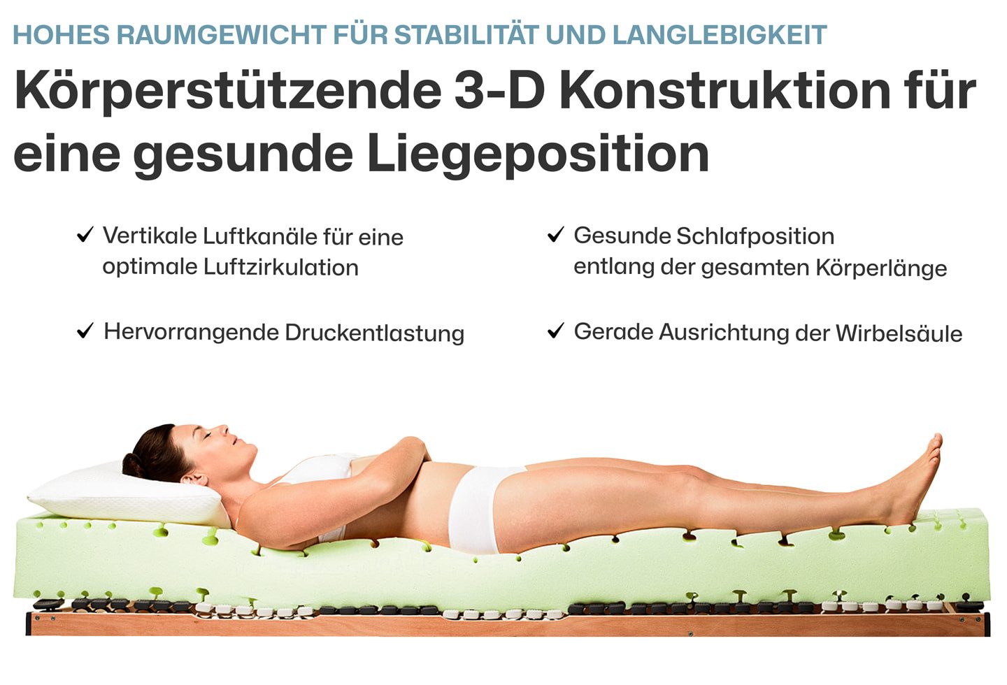 Kaltschaummatratze Kaltschaummatratze Komfort-SAN Härtegrad H4 (RAVENSBERGER Matratzen, 18 cm hoch, Härtegrad H 4 (RG 50) 80x190 cm mit Baumwoll-Doppeltuch-Bezu – Bild 4 von 5