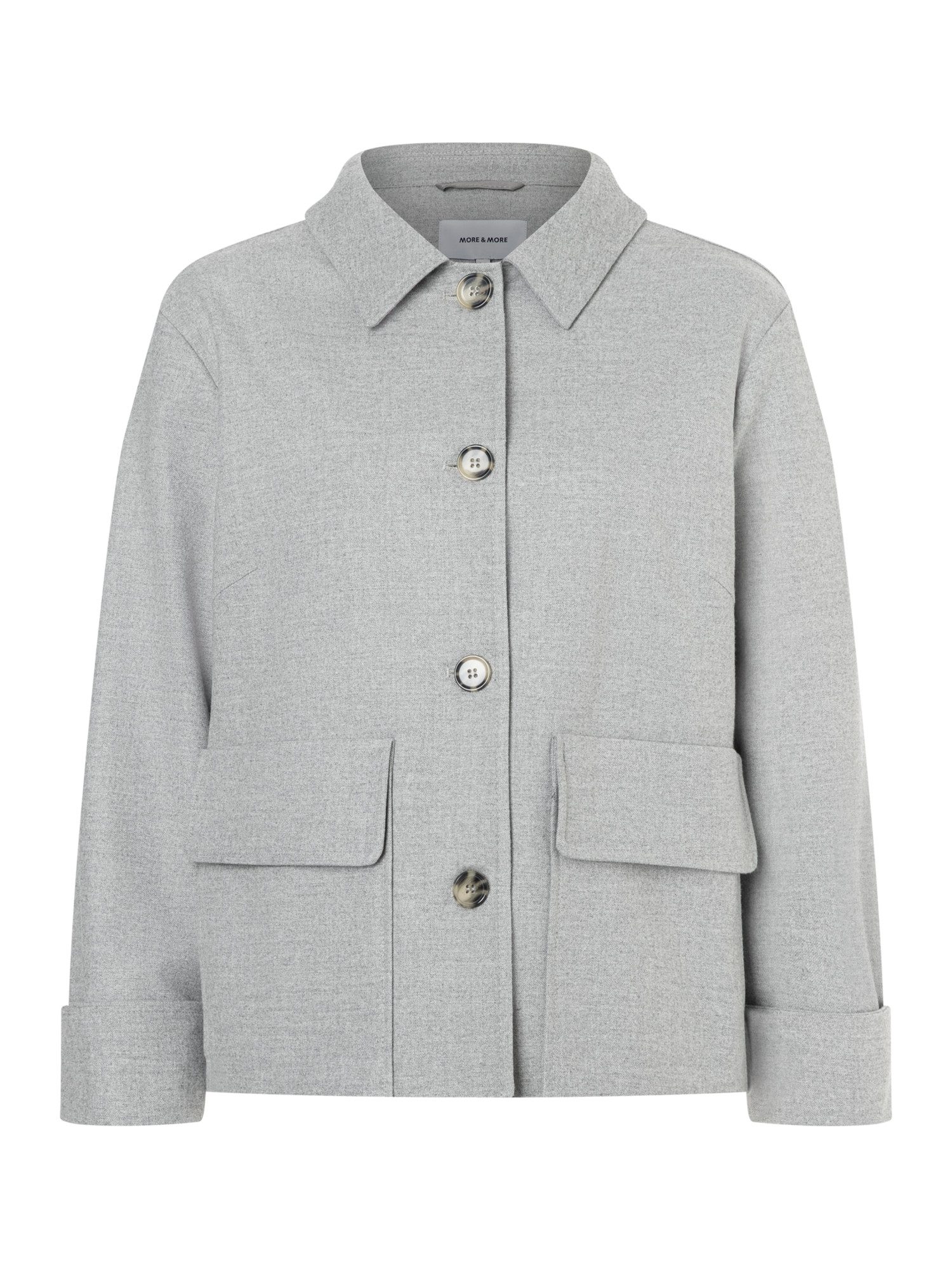 MORE&MORE Kurzblazer flanellgraue Blazer-Jacke, kurz günstig online kaufen