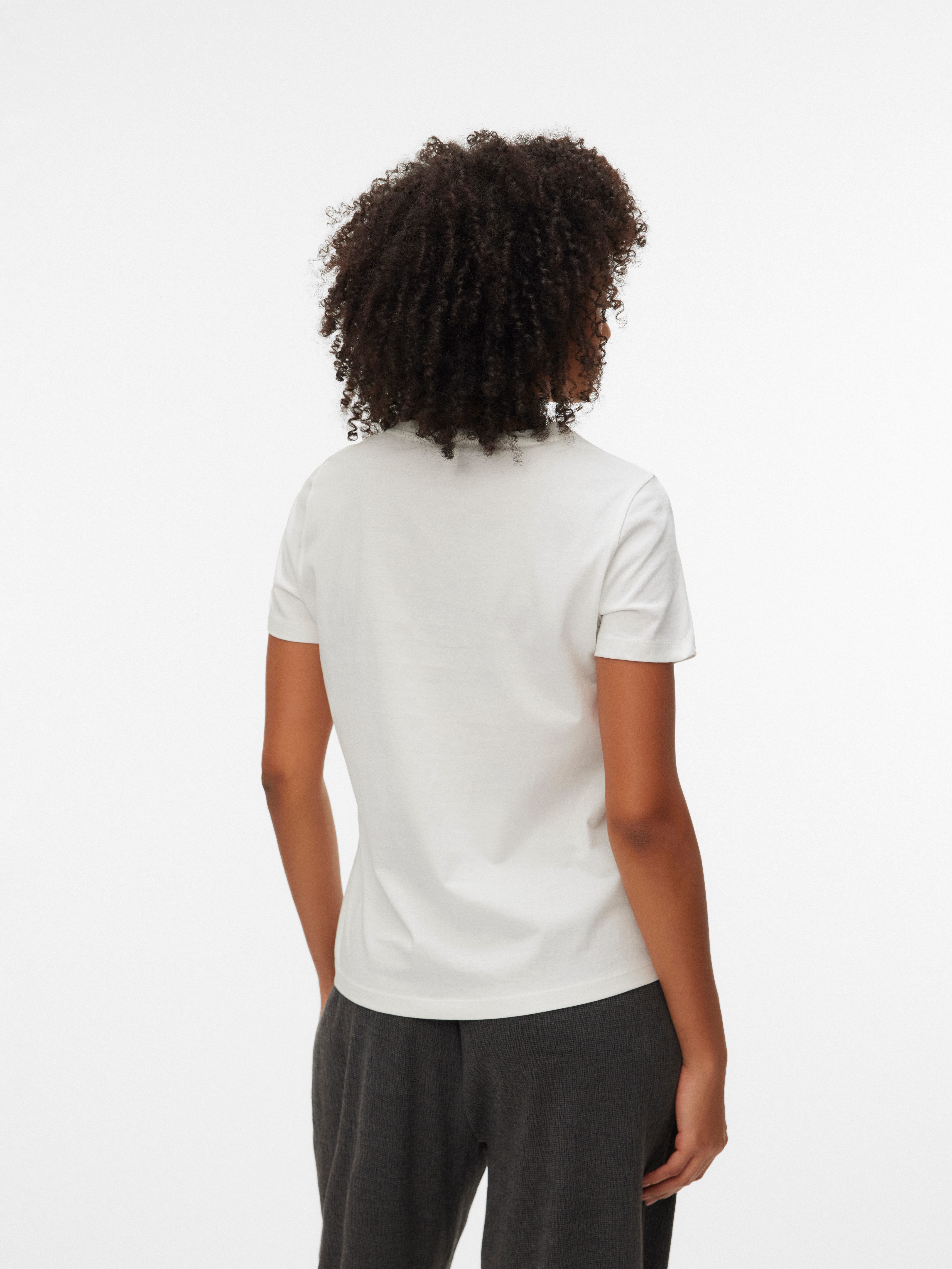 Vero Moda Kurzarmshirt VMKILANO S/S O-NECK T-SHIRT JRS BTQ Baumwolle, regular fit