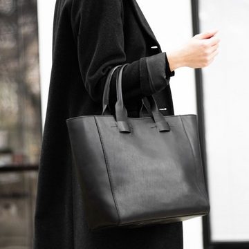 FEYNSINN Handtasche Leder Henkeltasche Damen TROYE, Shopper Echtleder für Damen, Ledertasche, Handtasche schwarz