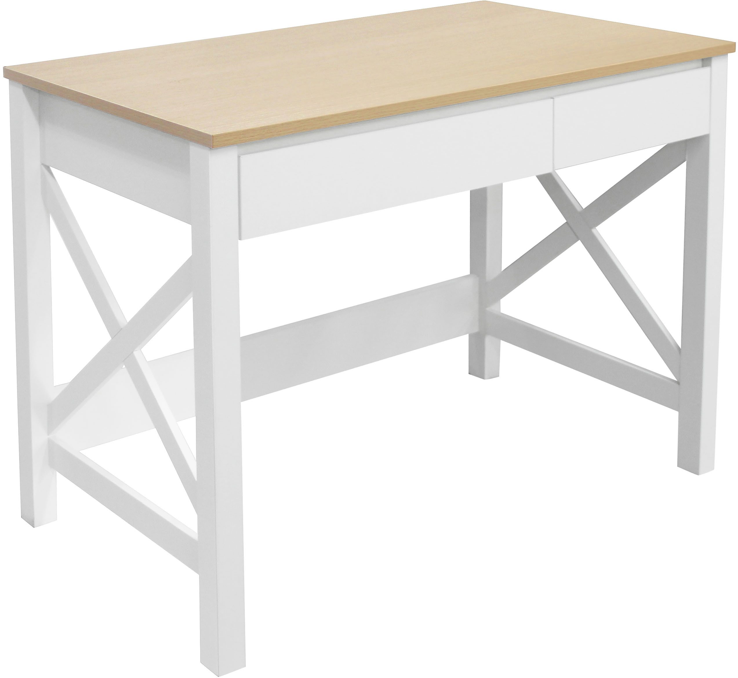 Home affaire Schreibtisch Silba, 2 Schubladen, Landhausstil, Home Office, Breite 100 oder 140 cm