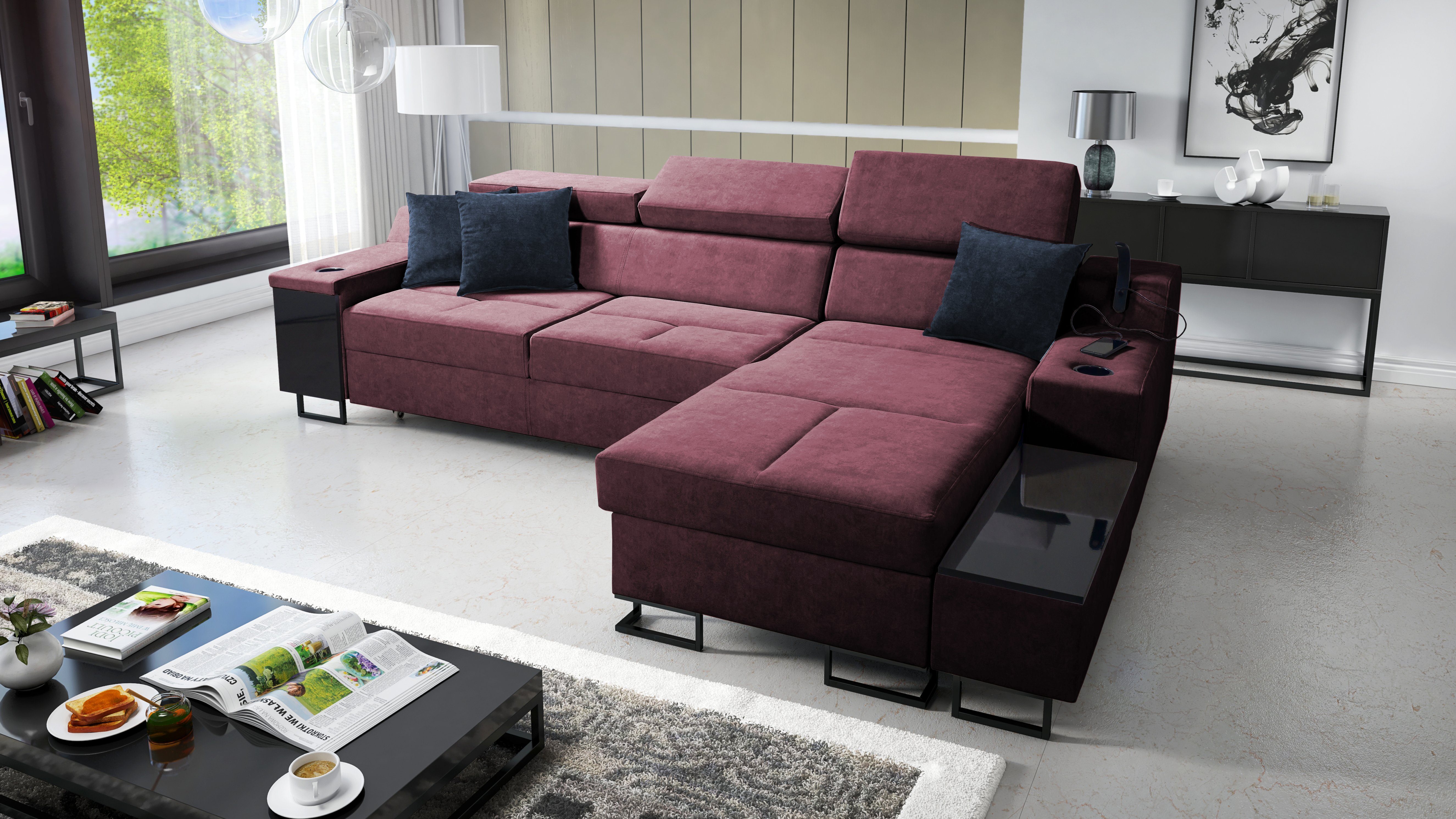 Wohnzimmer Moderne das Aria & for Home für WHISPER14 Bettkasten I Ecksofa Maxi: Best Schlaffunktion