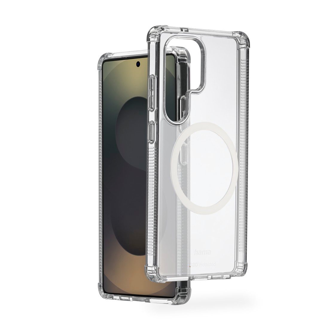 Hama Smartphone-Hülle Handyhülle magnetisch f. Galaxy S25 Ultra (für Qi2, D3O, durchsichtig), Wireless-Charging