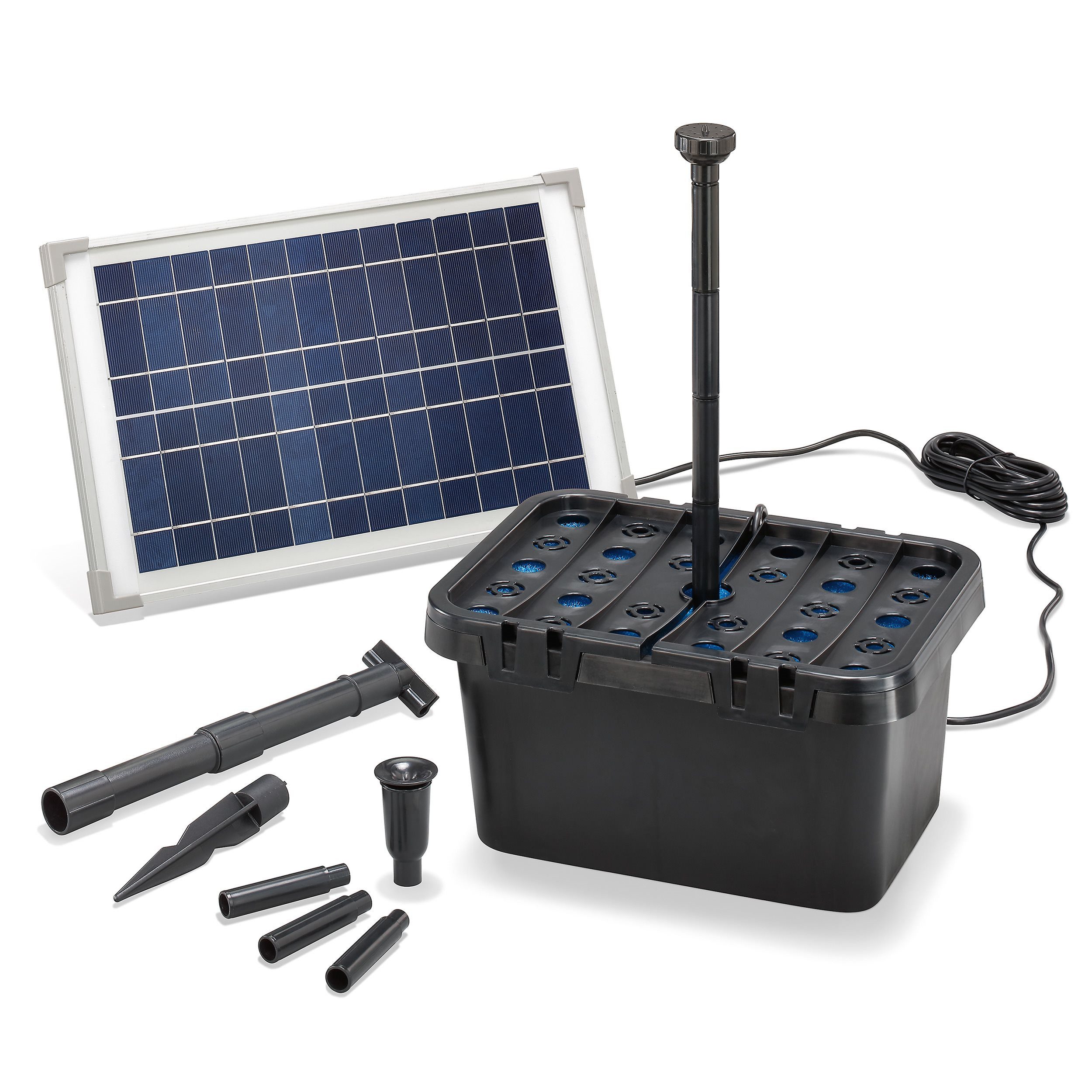 esotec Teichfilter 12/650 Solar Unterwasserfilter-Komplettset Pumpe 650l/h 12Wp 100901 (Komplettset)