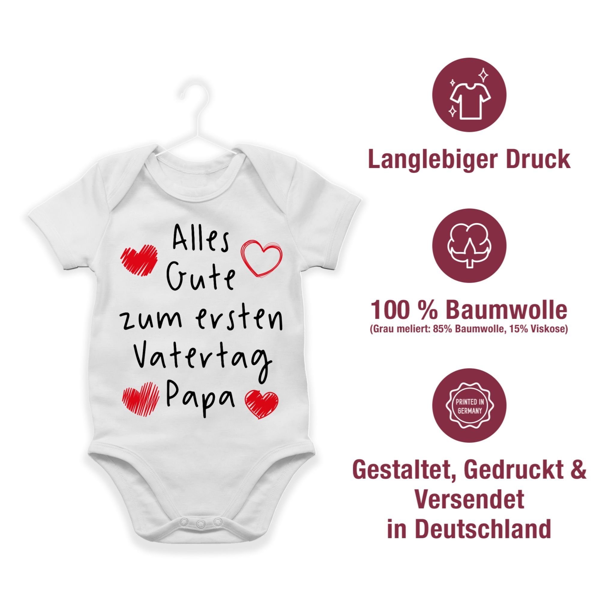 Weiß Baby 1 Shirtracer Alles Handschrift zum Geschenk ersten Gute schwarz Shirtbody Vatertag Vatertag