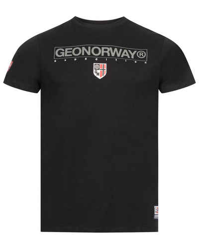 Geographical Norway Kurzarmshirt Geographical Norway T-Shirt Herren Shirt Hemd Sommer Baumwolle Print