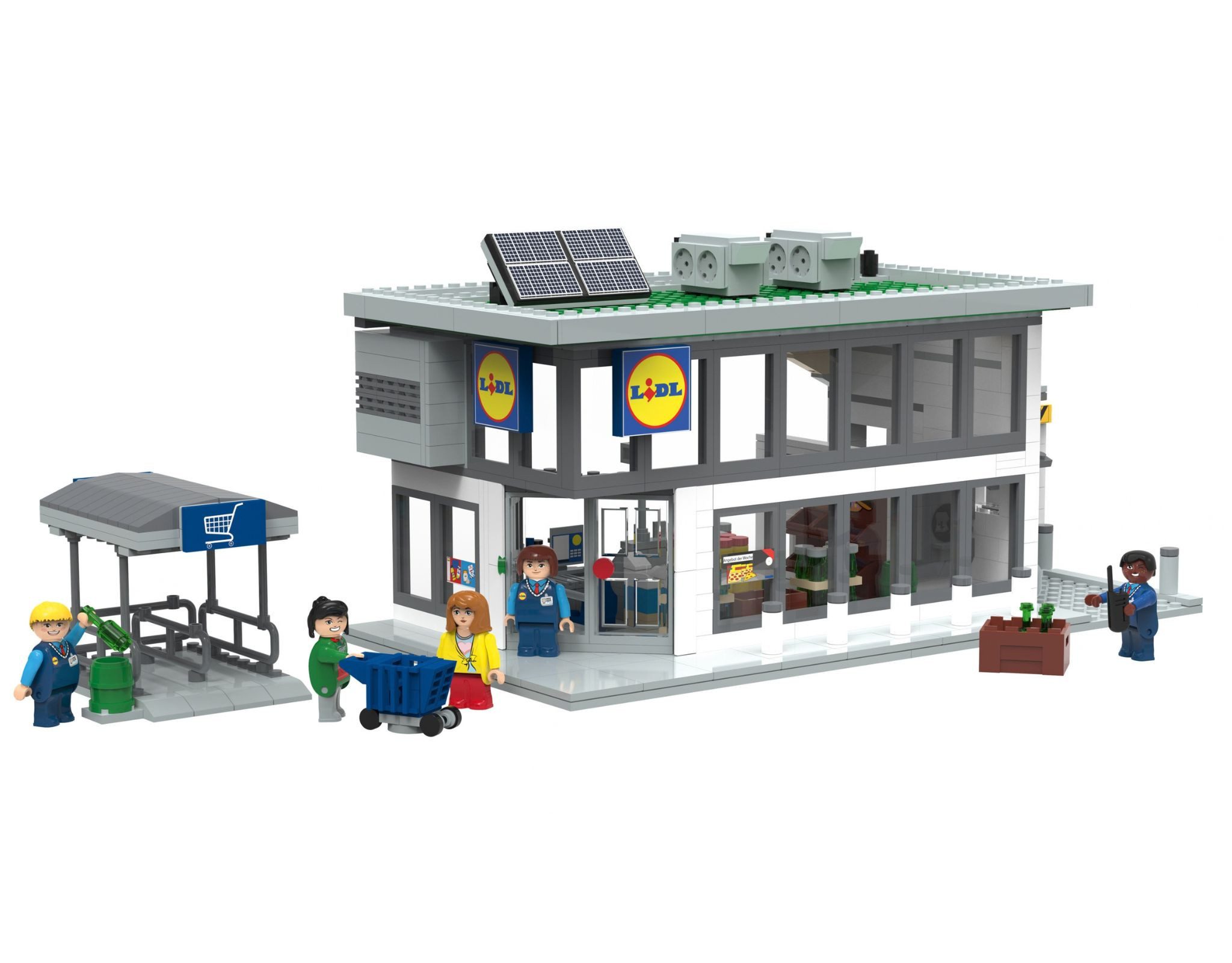 lupilu Clippys Bausteine Set Konstruktionsspielzeug Lidl Filiale 929tlg Spielbausteine, (Konstruktionsspielzeug, 929 St., Lidl Filiale)