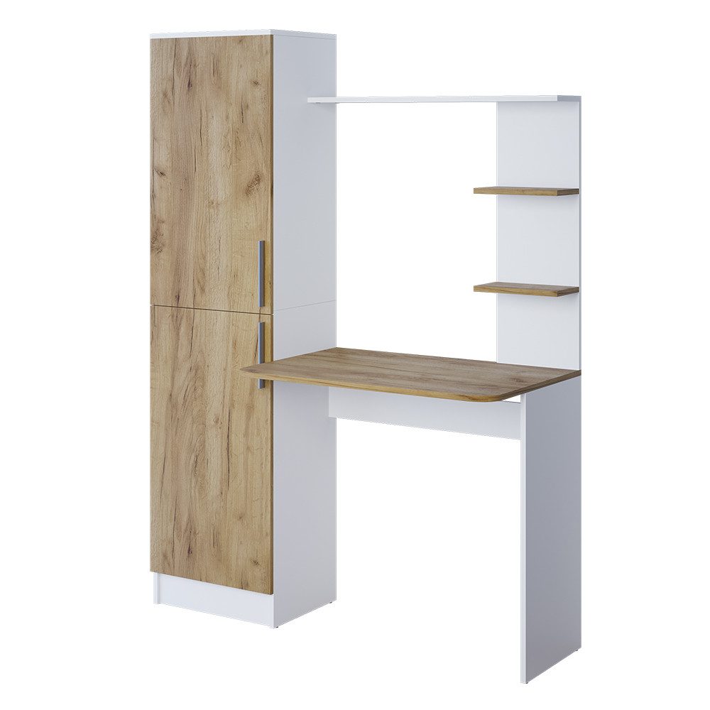 Vicco Schreibtisch Tessa, Weiß/Goldkraft Eiche, 122.9 günstig online kaufen