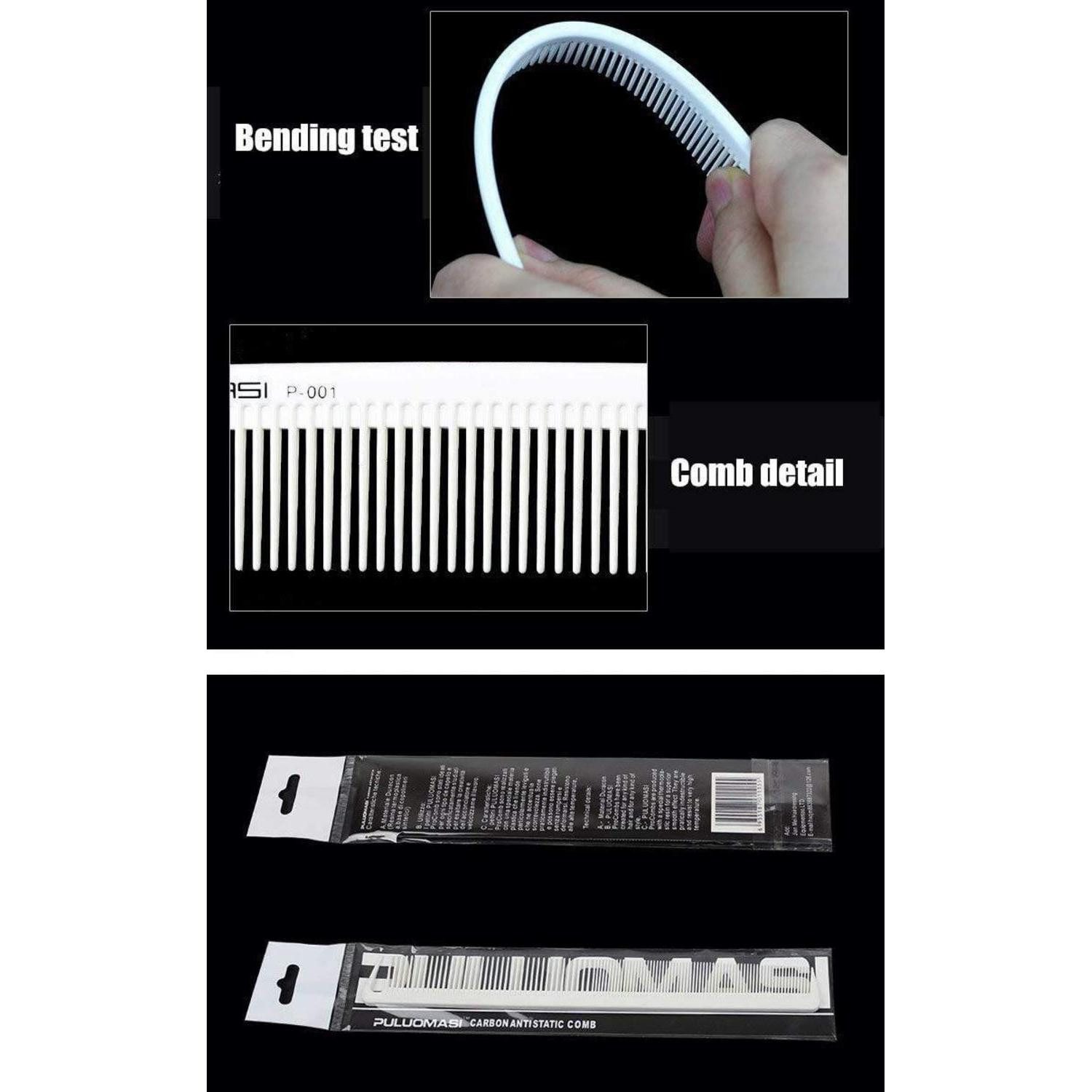 LuxusKollektion Haarkamm 8-teiliges Carbonfaser-Kammset für alle Haartypen, hitzebeständig