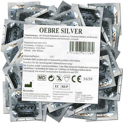 OEBRE Kondome Silver Beutel mit, 100 St., Club-Kondome, Kondome zum Dauer-Superpreis