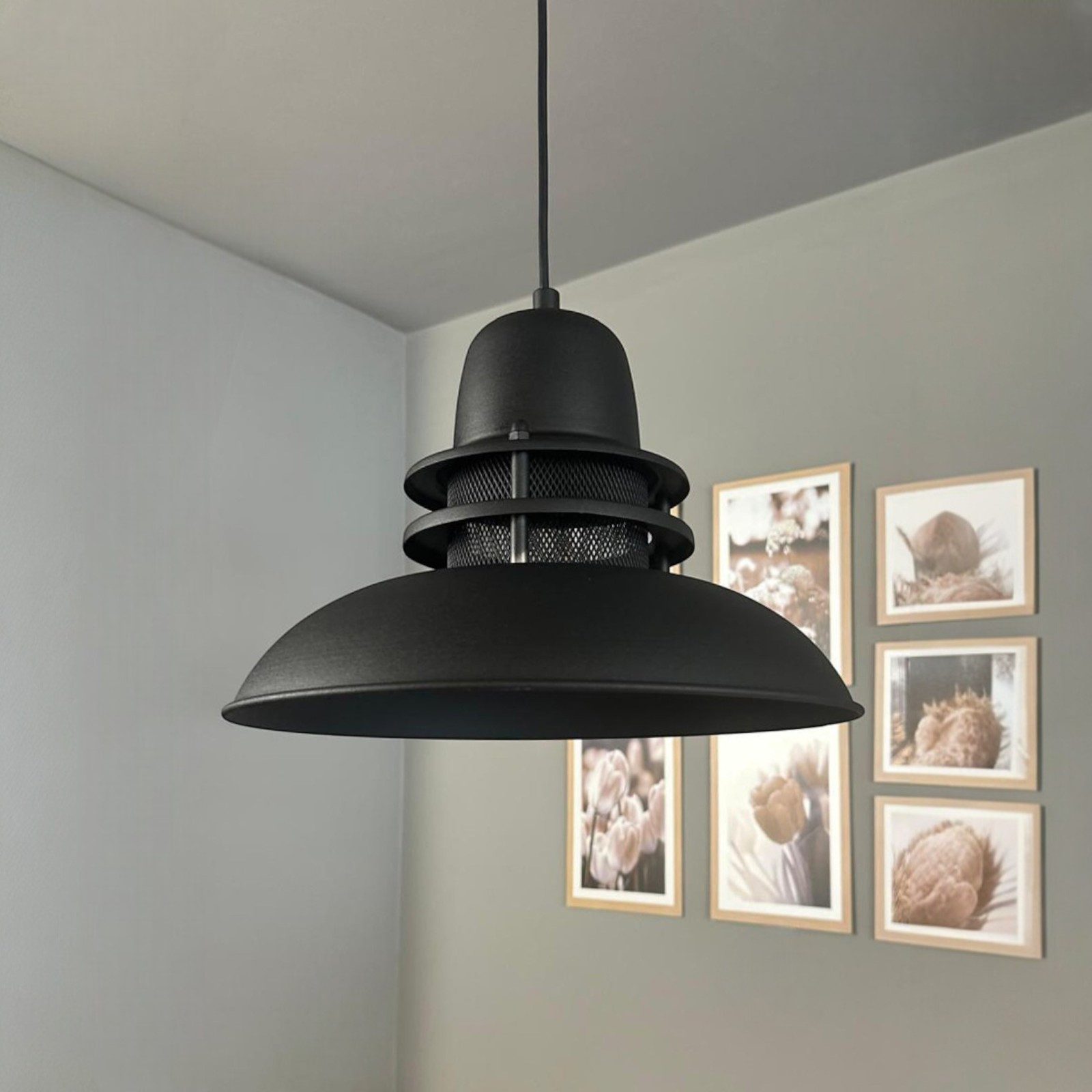 Bamyum Pendelleuchte Bamyum Hängelampe Metall Ø34 cm E27 Retro Lampe, ohne Leuchtmittel