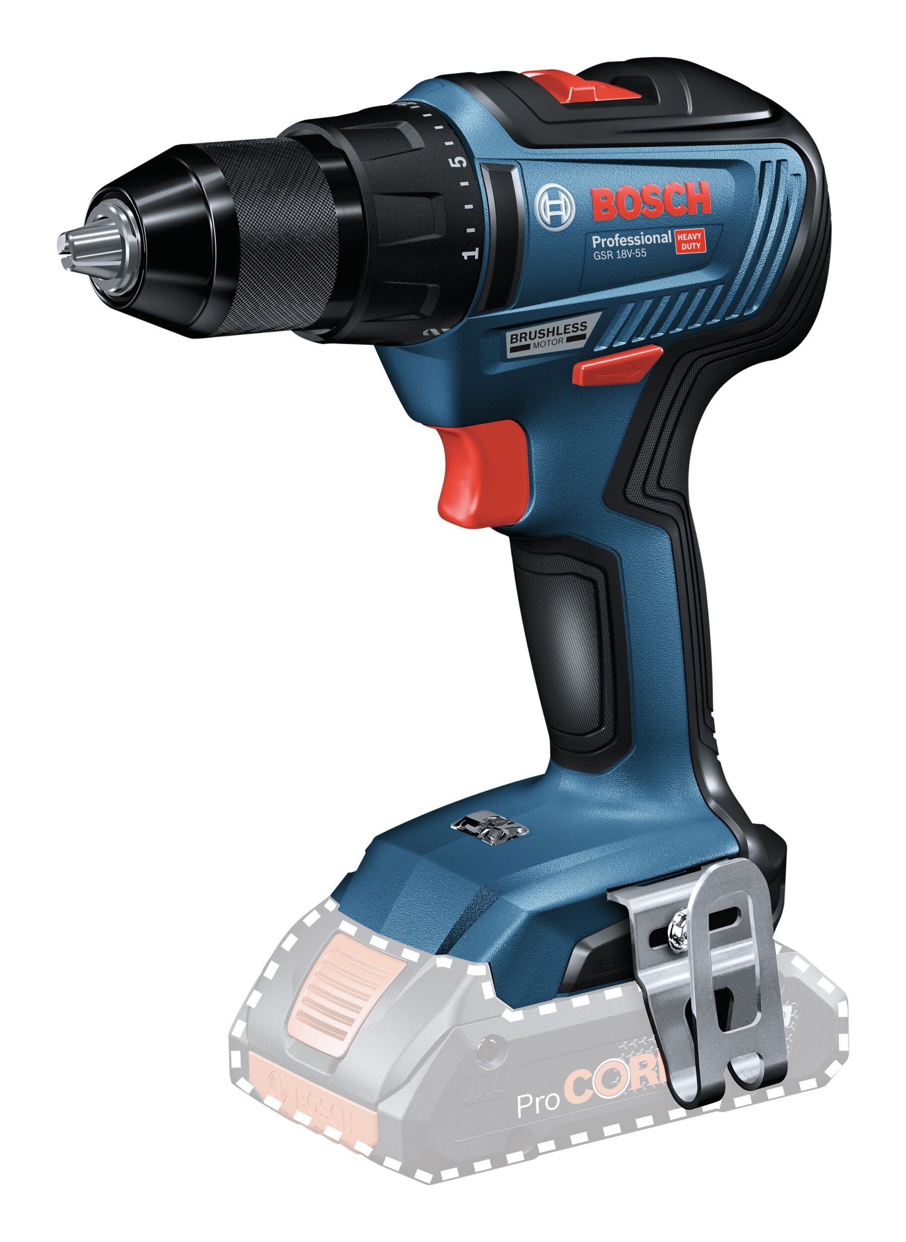 Bosch Professional Akku-Bohrschrauber GSR 18V-55, 18 V, Ohne Akku - in L-BOXX 136