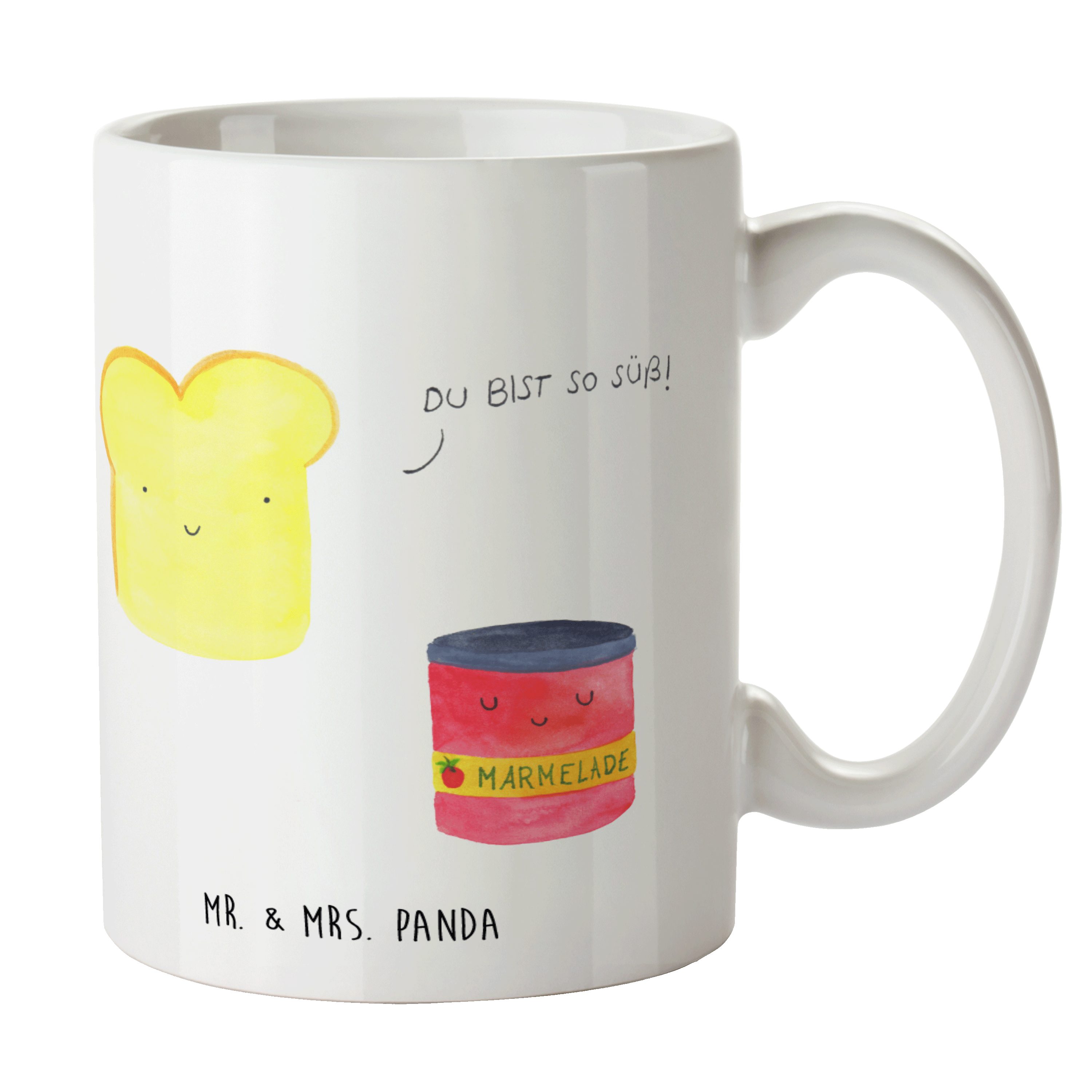 Keramik - Geschenk, Laune, Marmelade Mr. & Frühstück Mrs. Weiß & Gute Tasse - Toast Einladung, Panda