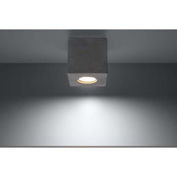 etc-shop Deckenstrahler, Leuchtmittel nicht inklusive, Deckenleuchte Deckenlampe Würfel-Optik Beton Grau H 10 cm Wohnzimmer