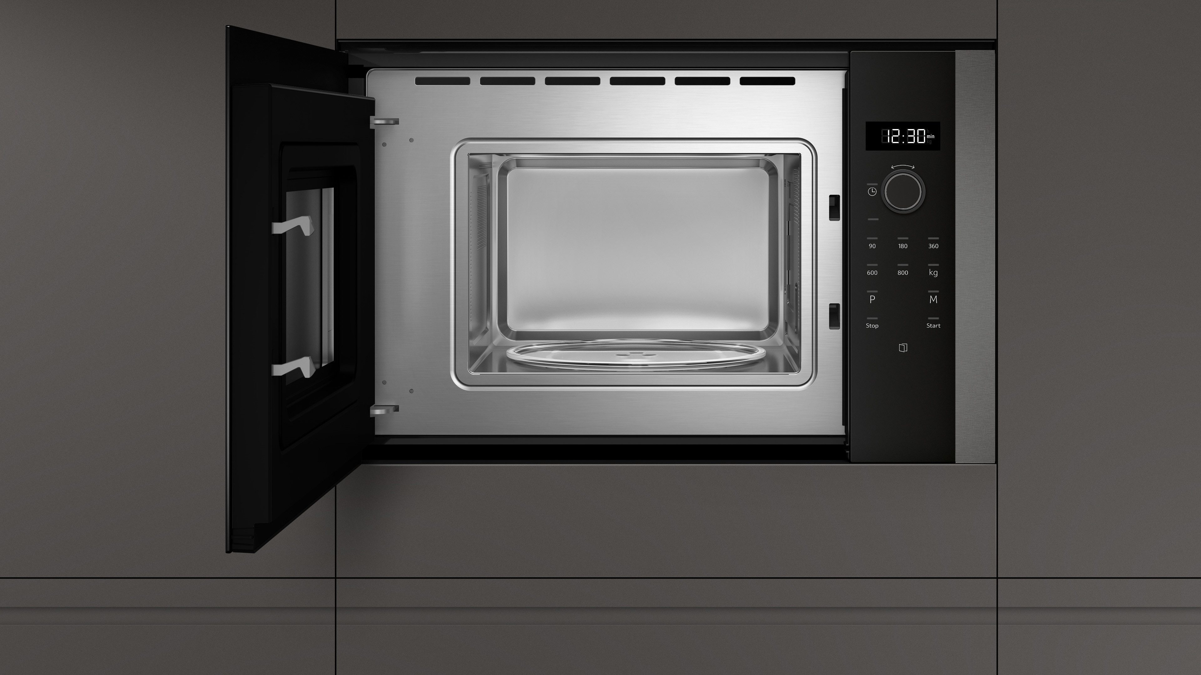 NEFF Einbau-Mikrowelle HLAWD23G0, Mikrowelle, 20 l, Seitliche Drehtür für Hocheinbau & schnelle Easy Clean-Reinigung