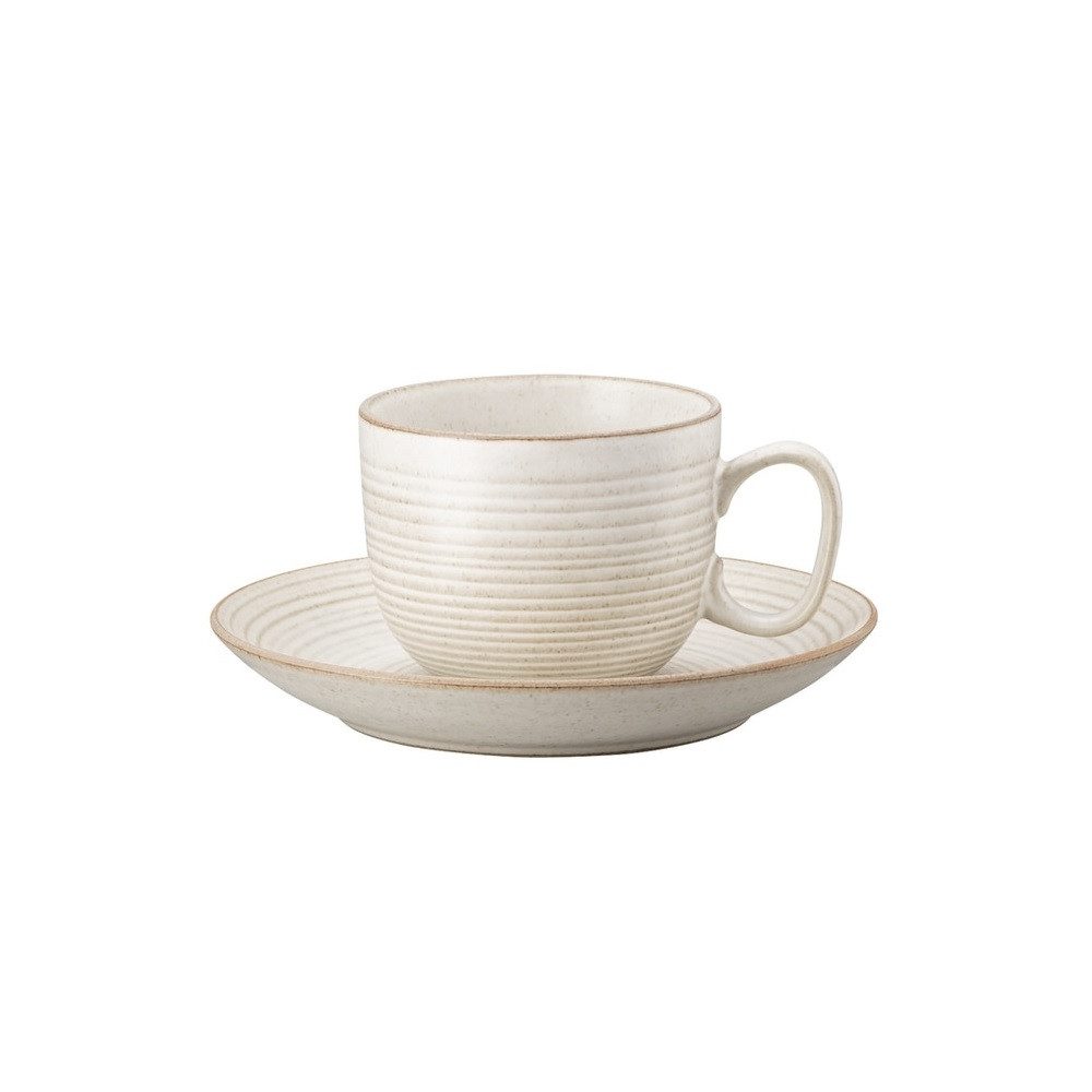 Thomas Porzellan Becher Thomas Nature Sand Cappuccinotasse+Untere 2tlg., Steinzeug