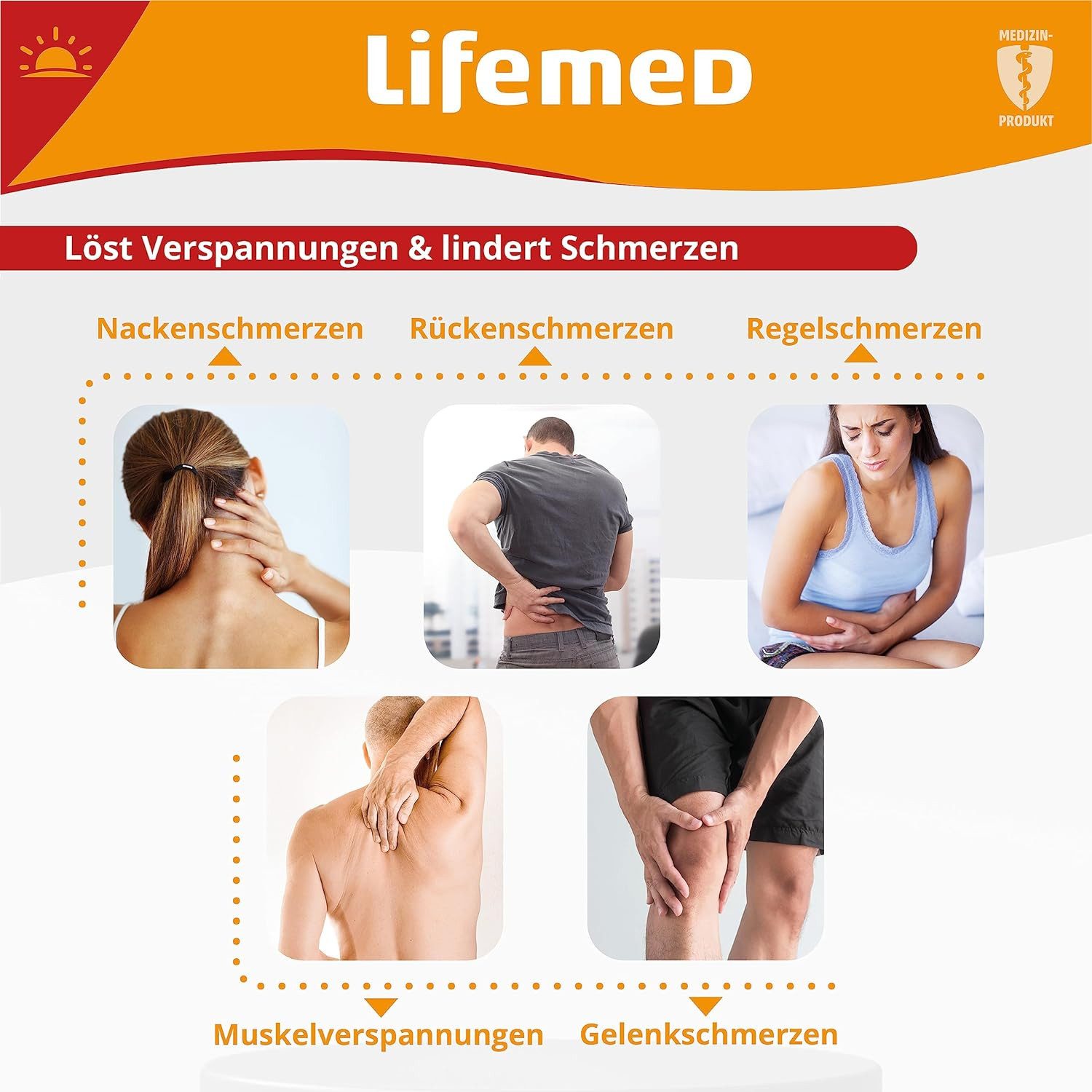 LifeMed Wärmepflaster Wärmepflaster 9,5 cm x 13 cm weiß