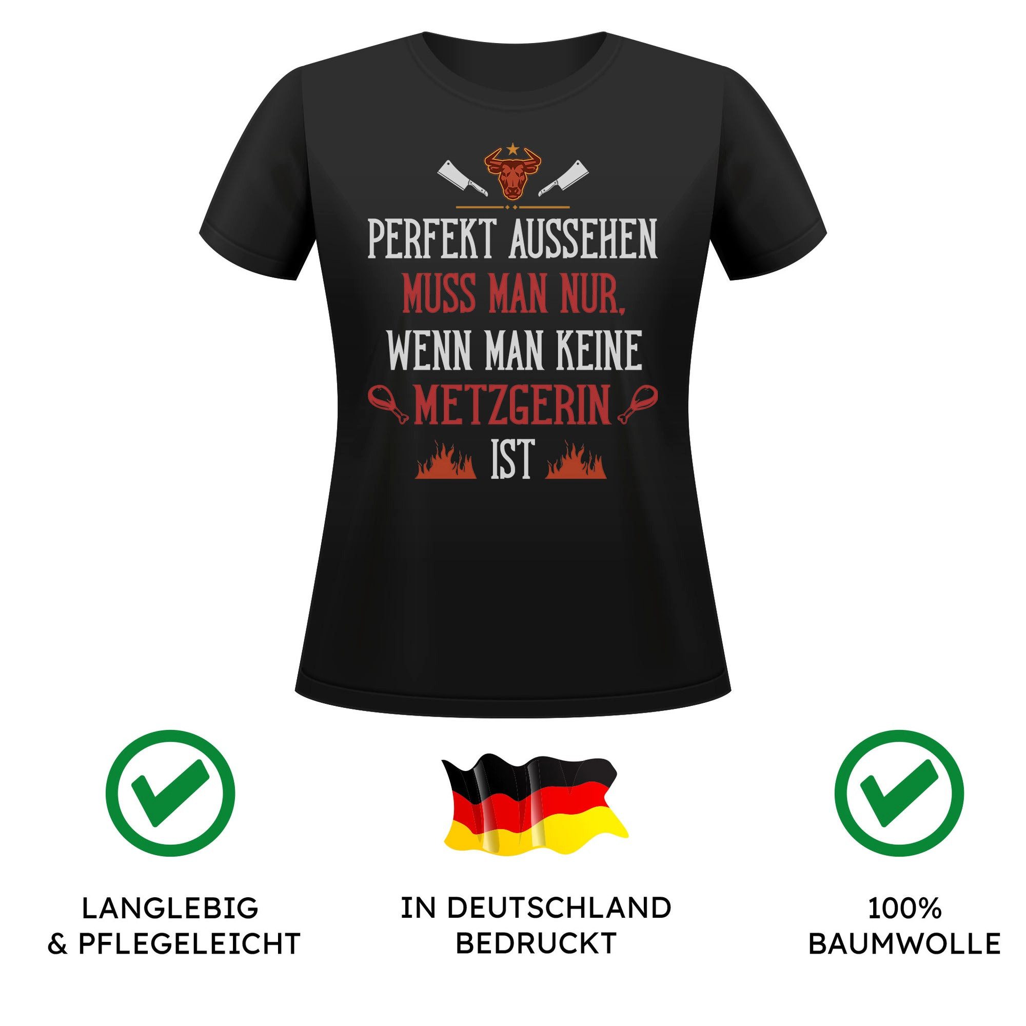 22Feels T-Shirt Metzgerin Geschenk Frauen Spruch Beruf Ausbildung Abschluss IN DEUTSCHLAND BEDRUCKT