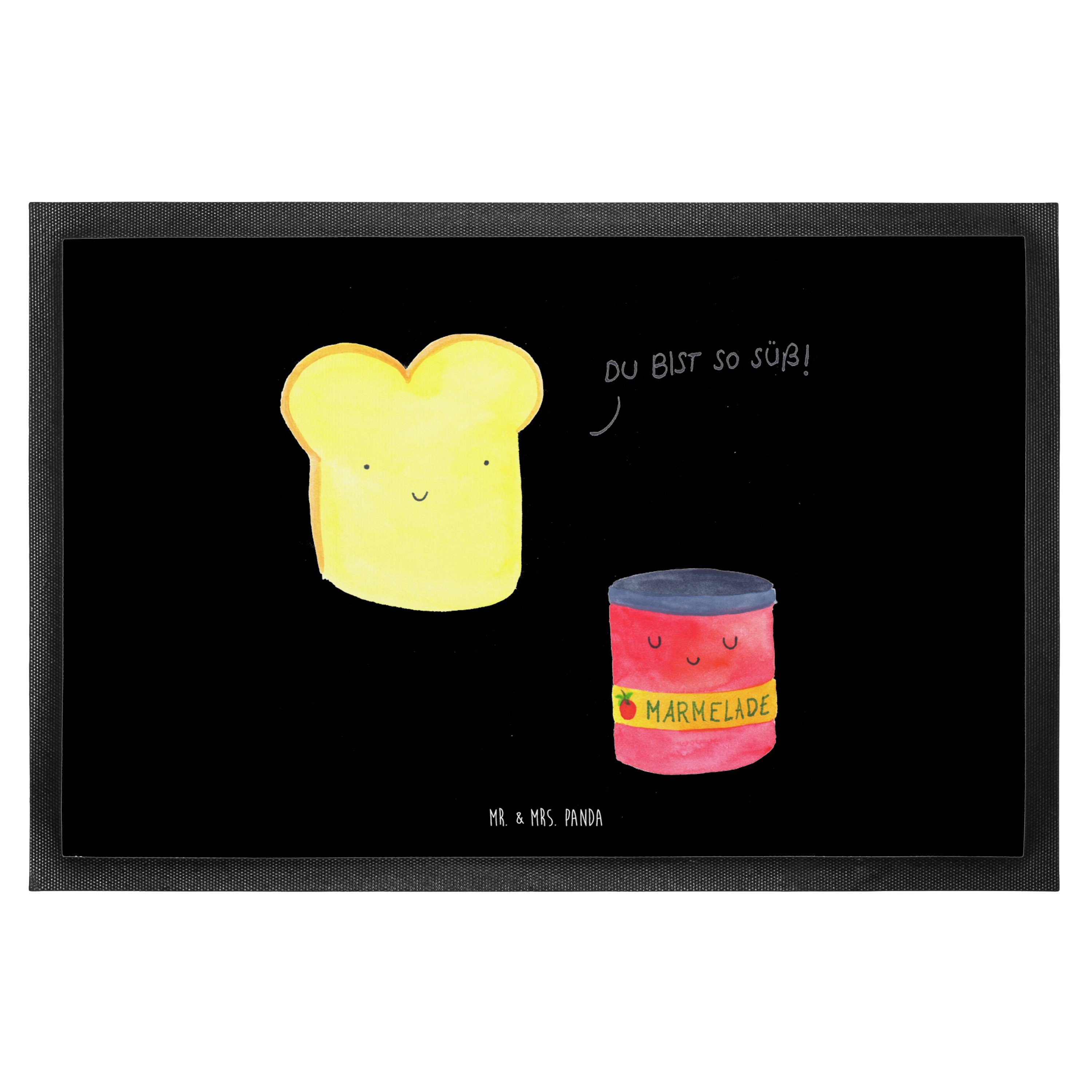 Fußmatte Toast & Marmelade Schwarz Geschenk, lustige Sprüche, süße