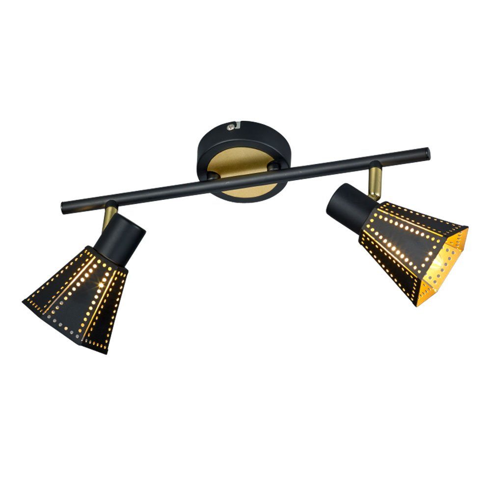 etc-shop SCHWARZ im- Leuchtmittel GOLD LED Deckenspot, Warmweiß, Lampe inklusive, Spot Leuchte Strahler verstellbar Decken Retro