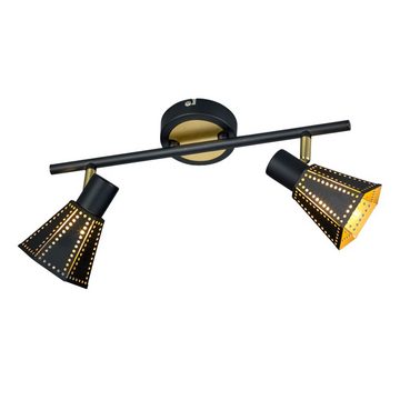 etc-shop LED Deckenspot, Leuchtmittel inklusive, Warmweiß, Decken Strahler Lampe SCHWARZ GOLD Retro Spot Leuchte verstellbar im-