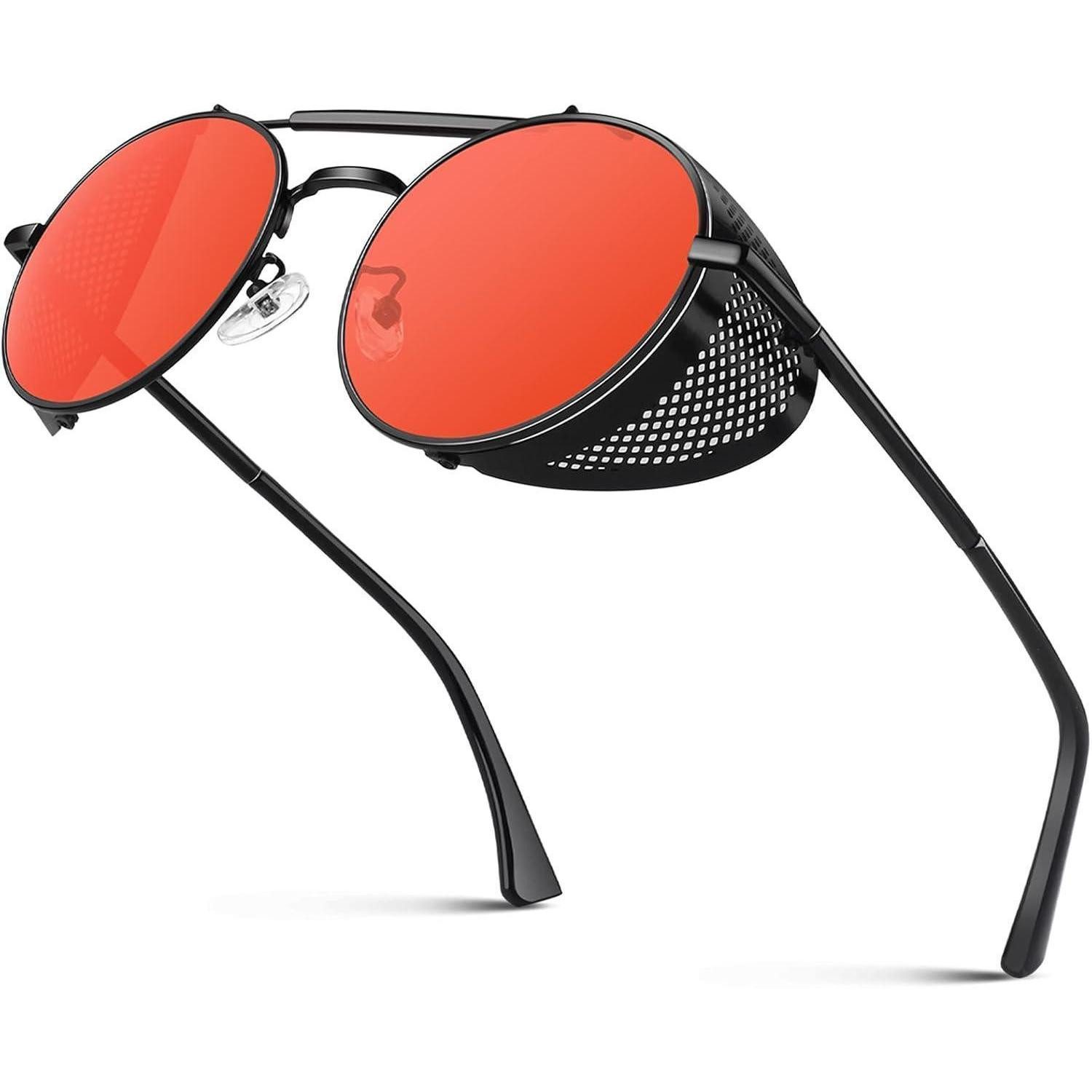LuxusKollektion Retrosonnenbrille Sonnenbrille Herren Steampunk 1.5-schwarz Rot Nicht Polarisiert