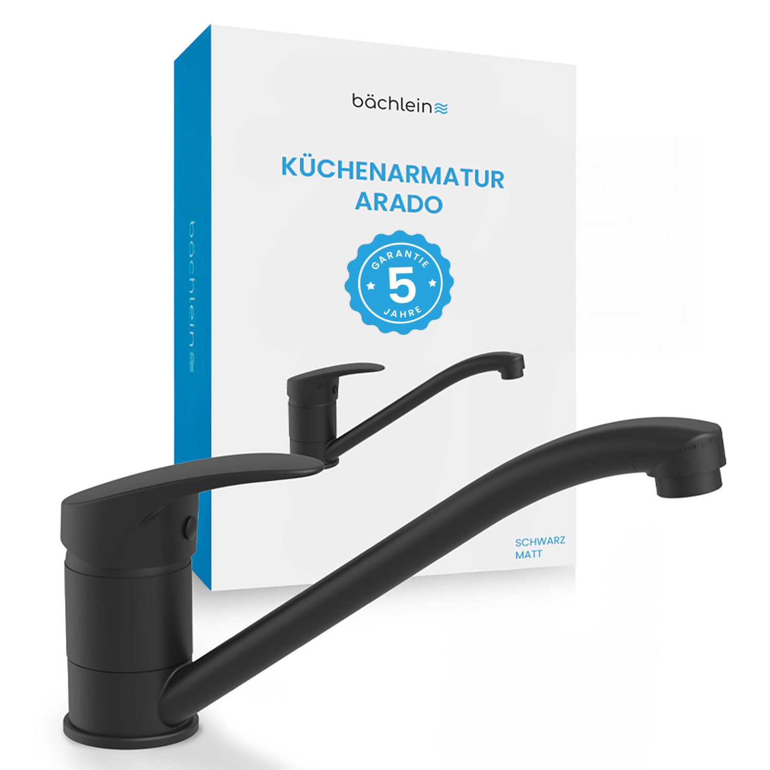 Bächlein Küchenarmatur Arado 360° schwenkbar - Spültischarmatur Keramikkartusche, Mischbatterie- Einhebelmischer