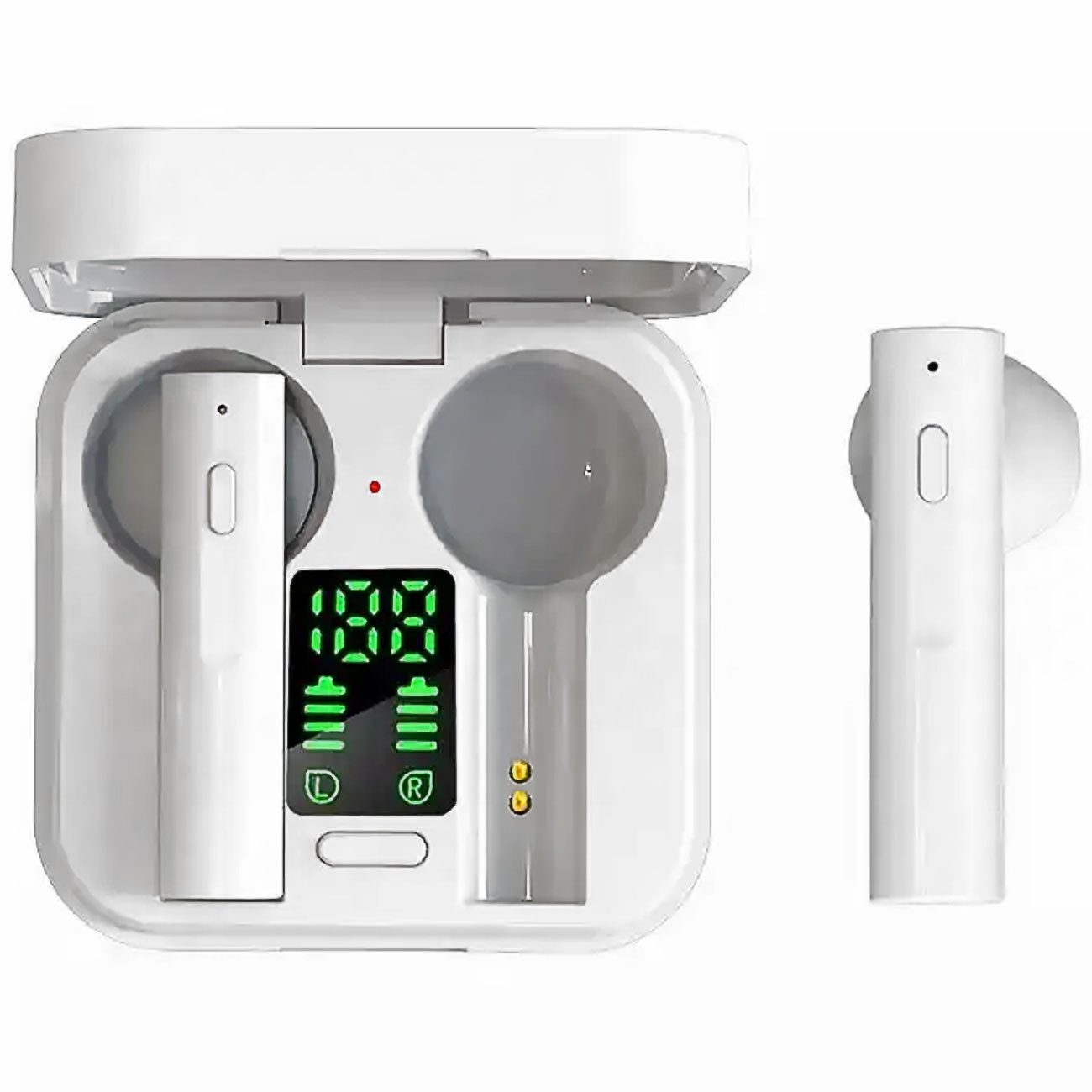Denver True Wireless In-Ear Kopfhörer, Solar-Ladecase, Bluetooth 5.0, Weiß wireless In-Ear-Kopfhörer (Bluetooth 5.0 In-Ears mit Touch-Control & Solar-Case)