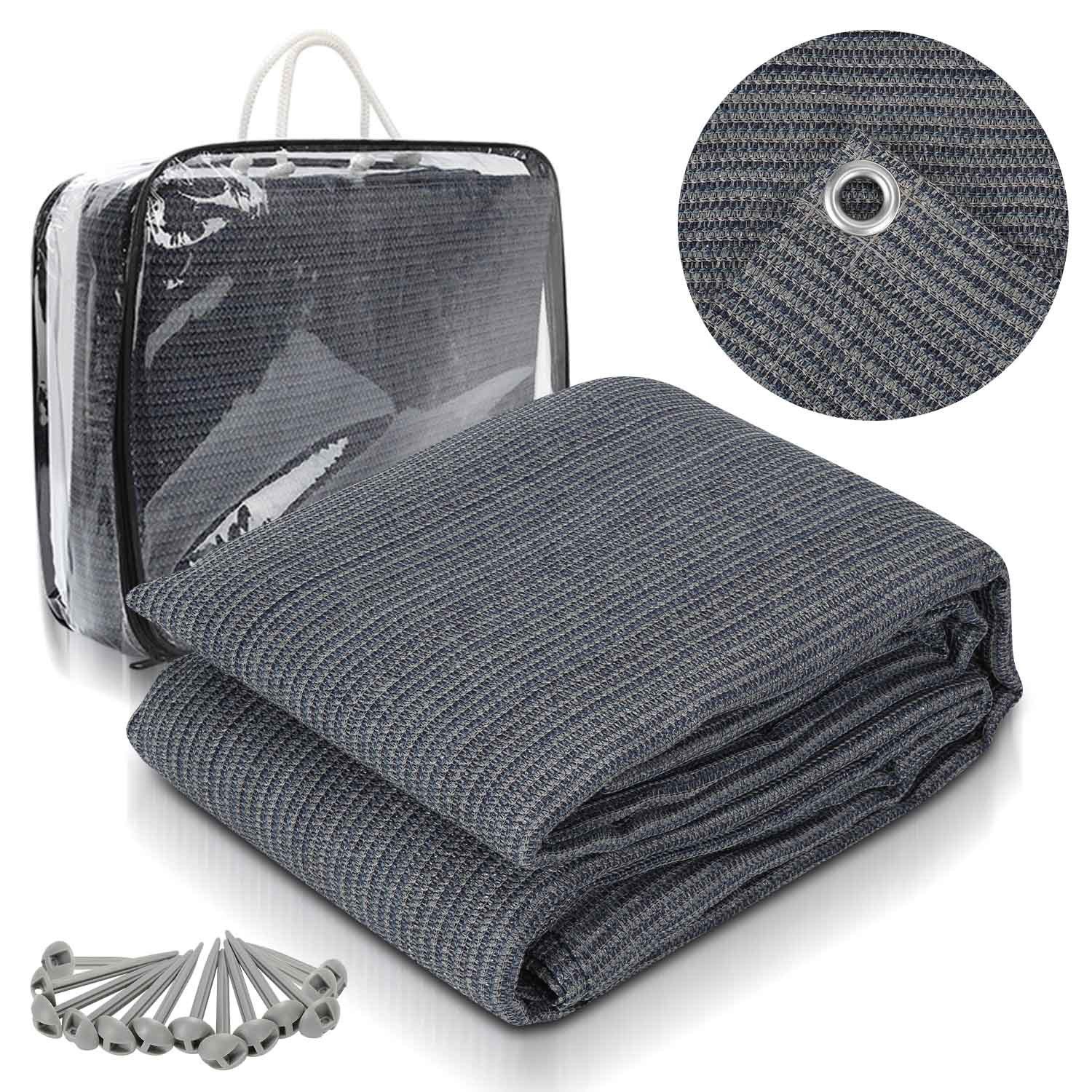 Zeltteppiche Outdoor Vorzeltteppich Camping,Zeltteppich,HDPE,Grau,200x200cm