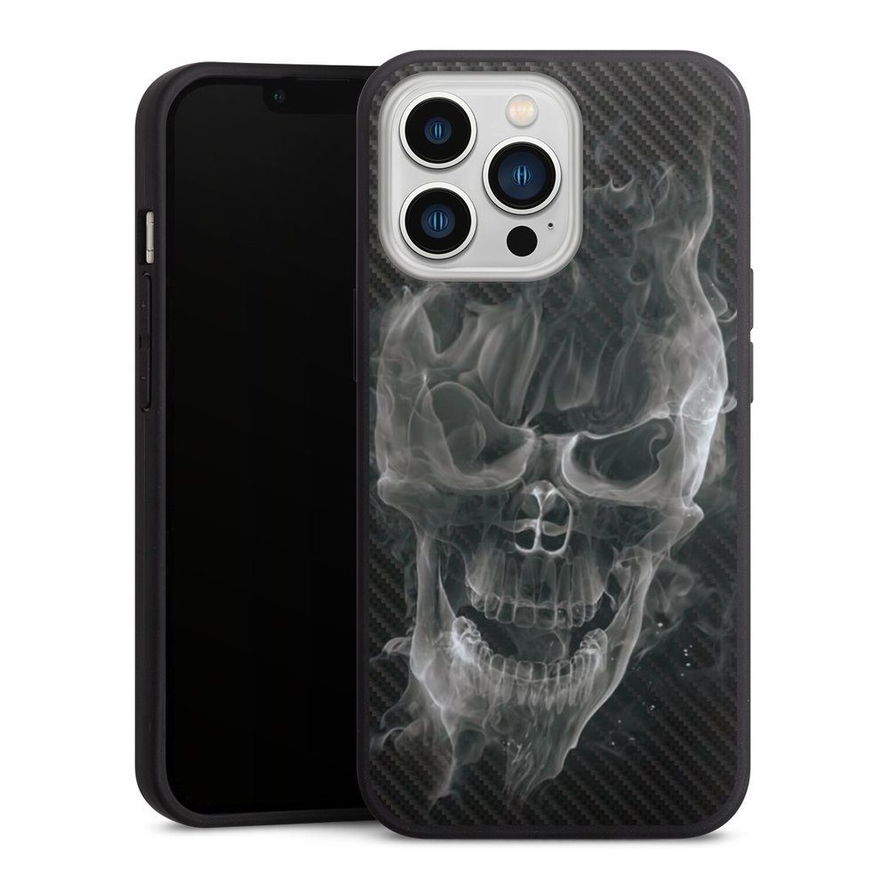 Handyhülle Totenkopf Schädel Carbon Smoke Skull Carbon