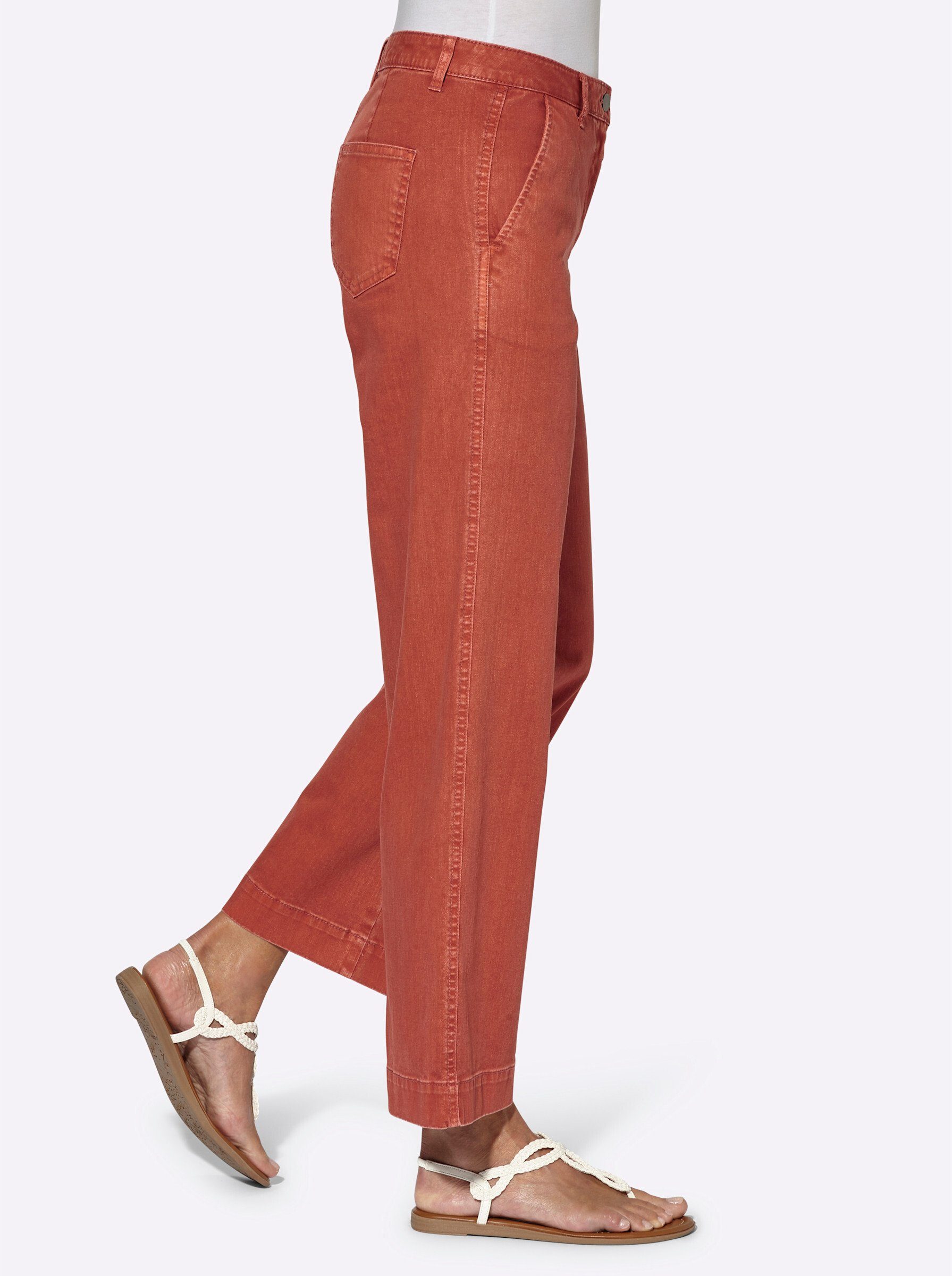 Witt Bequeme Jeans Jeans-Culotte komfortabel aus weichem Twill, knöchellang