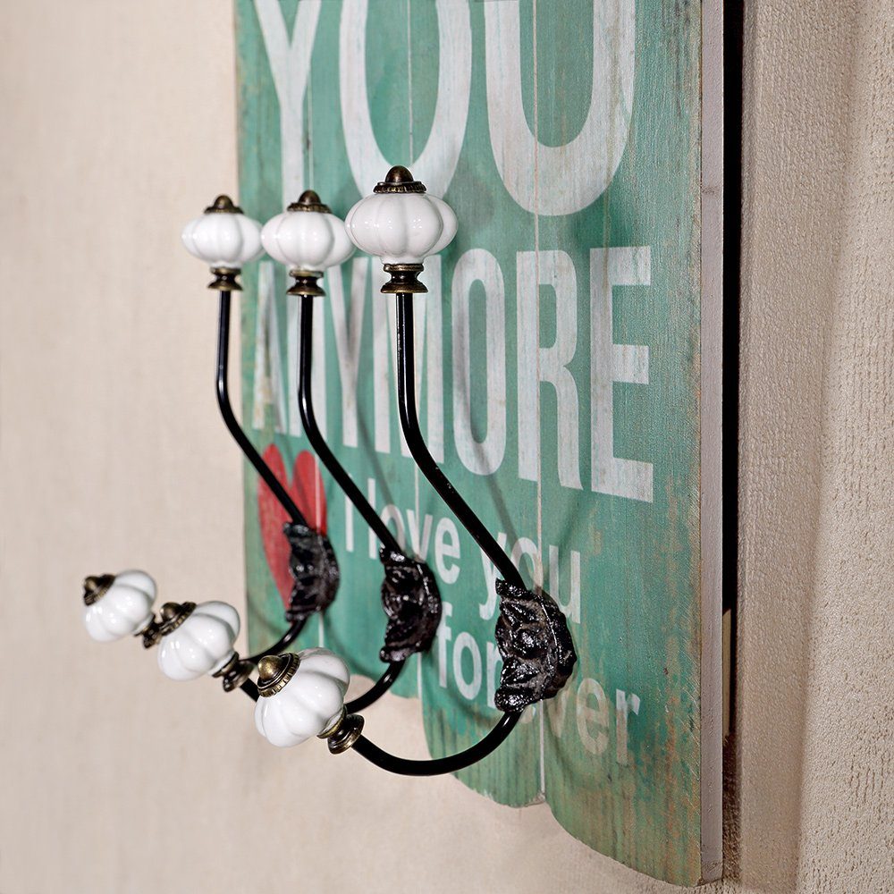 Mucola Garderobenpaneel Garderobe 60 cm Shabby Wandpaneel Paneel Garderobenleiste Garderobe (Stück, 1 St., Garderobe), Paulownienholz