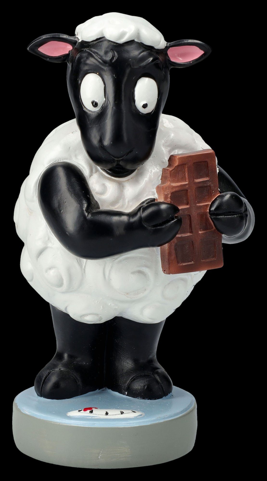 Figuren Shop GmbH Tierfigur Lustige Schaf Figur - Schokolade auf der Waage Spaßige Tierfigur Deko | Tierfiguren