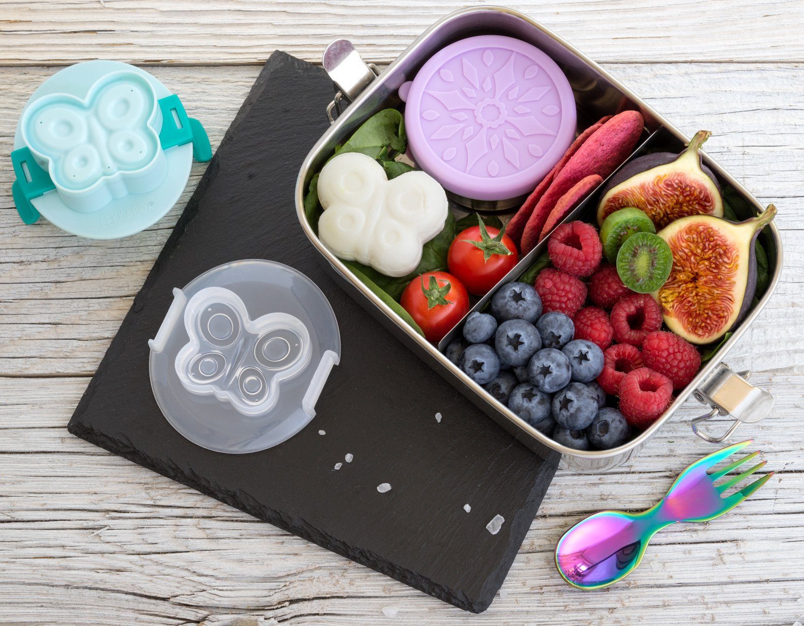 LEKKABOX Schmetterling) 2er für Eiformer LEKKABOX Zubehör, Bento Set Ostern, (Herz Ausstechform Eier. - Eierformer, für Ei gekochte Lunchbox Kinder Ausstecher