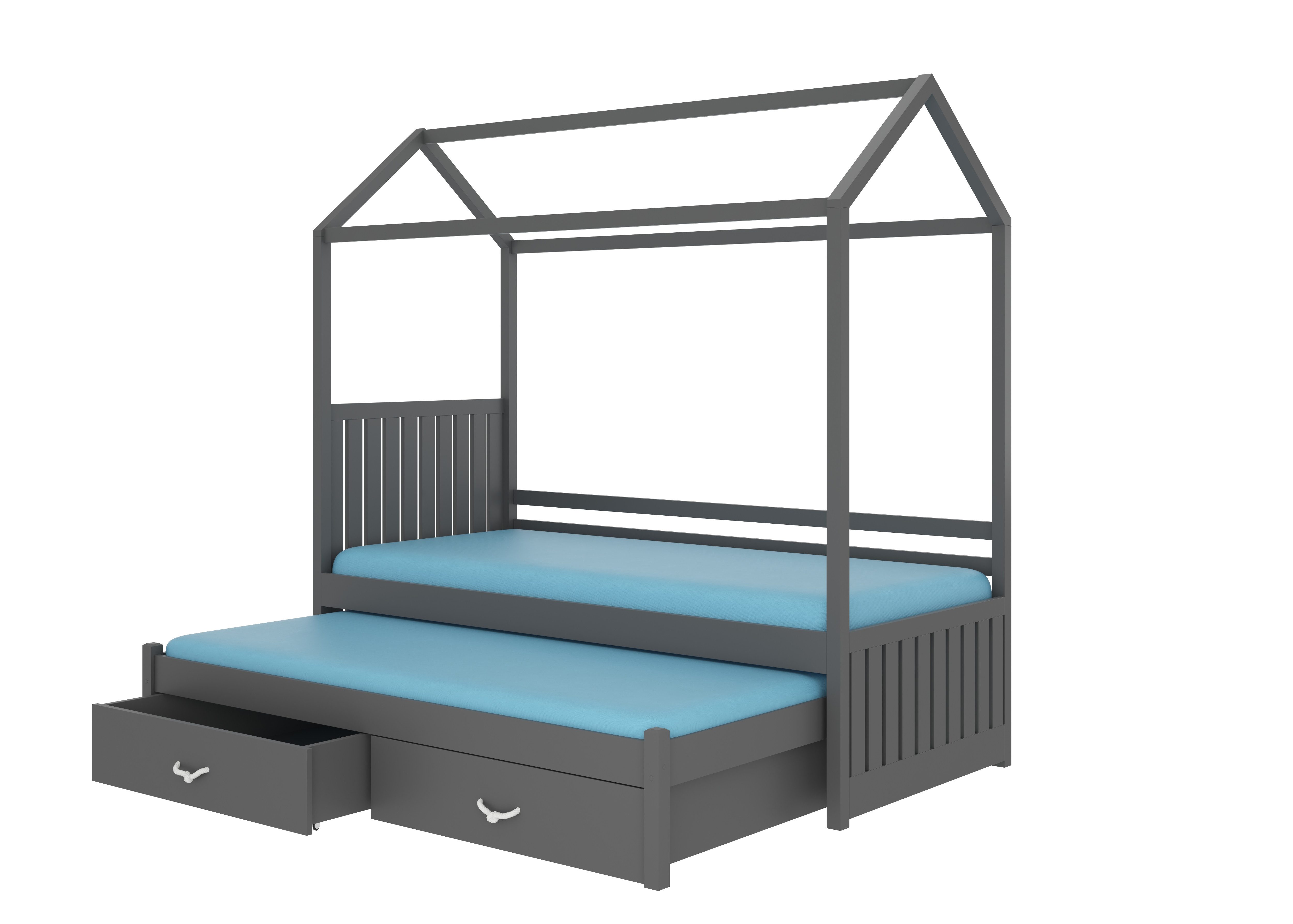 MOEBLO Hausbett NUKI (Kinder-Doppelbett im Haus-Design günstig online kaufen