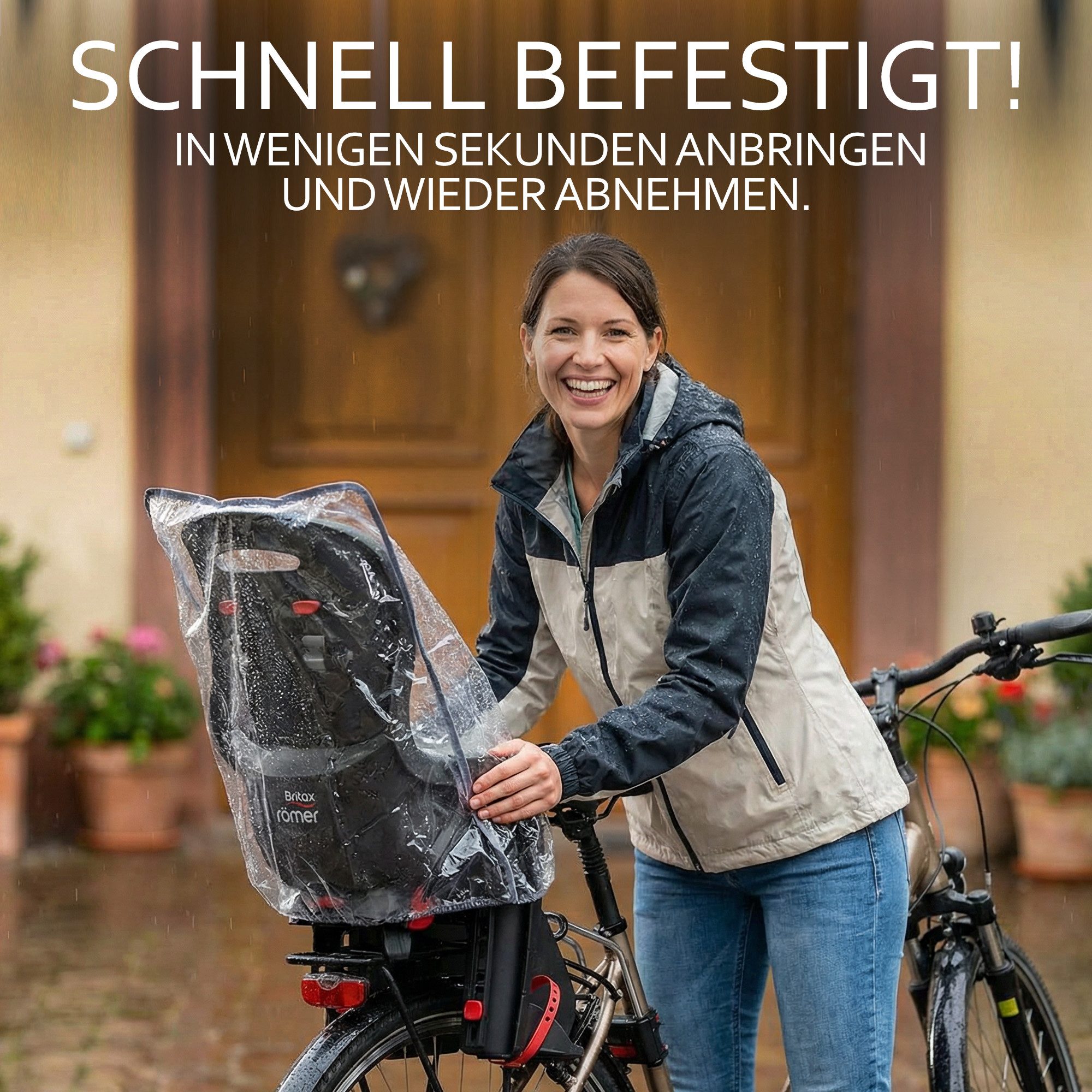 BambiniWelt by Rafael K. Fahrradkindersitz Regenschutz Regenhaube Regenverdeck für Kinder-Fahrradsitz universal, Regenverdeck für Kinderfahrradsitz – Bild 4 von 5