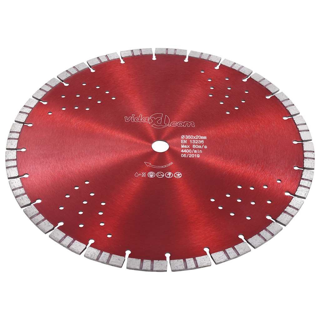 vidaXL Trennscheibe Diamant-Trennscheibe mit Turbo und Löchern Stahl 350 mm – Bild 2 von 4