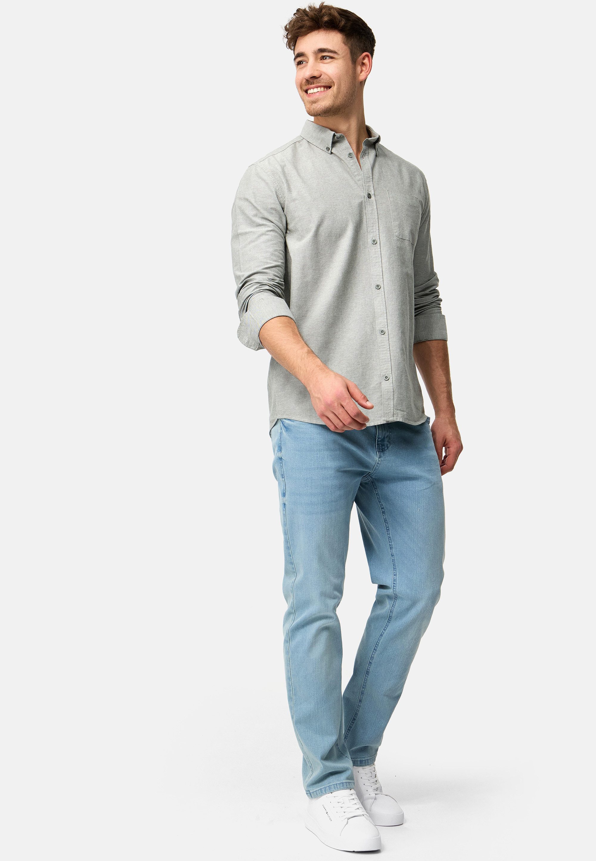 Indicode Langarmhemd Herren Kepner Herrenhemd Langarm mit Button-Down-Kragen und Brusttasche