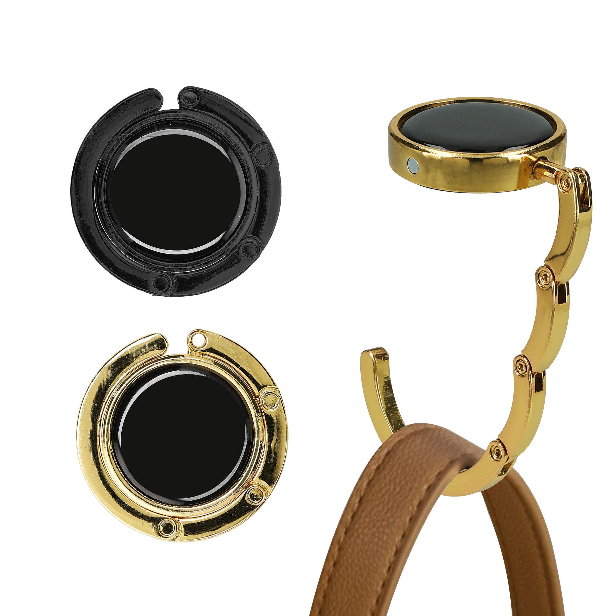 kwmobile Taschen-Halterung kwmobile Tisch Handtaschenhalter Haken, (2-tlg., 2x Faltbare Antirutsch Taschenhaken Halterung für Handtaschen)