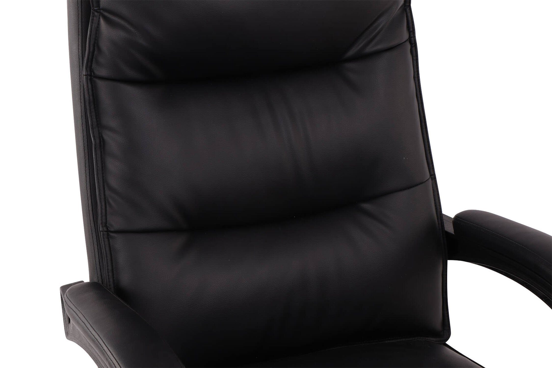 drehbar Sitz: 360° Bürostuhl Poncho mit bequemer Rückenlehne Gestell: TPFLiving Kunstleder - - Drehstuhl, Bürostuhl höhenverstellbar XXL), chrom und schwarz (Schreibtischstuhl, Chefsessel, Metall