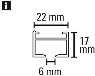Vorhangschiene Luna, GARDINIA, Fixmaß, Metall, 1-läufig
